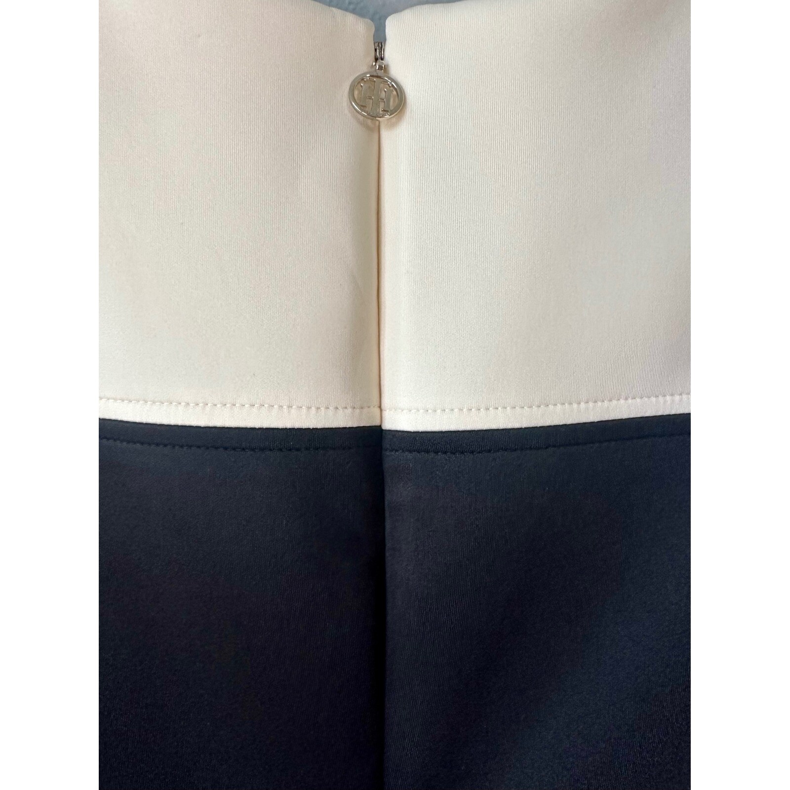 Tommy Hilfiger Color Block Work Dress Sleeveless Career Black White Size 10P