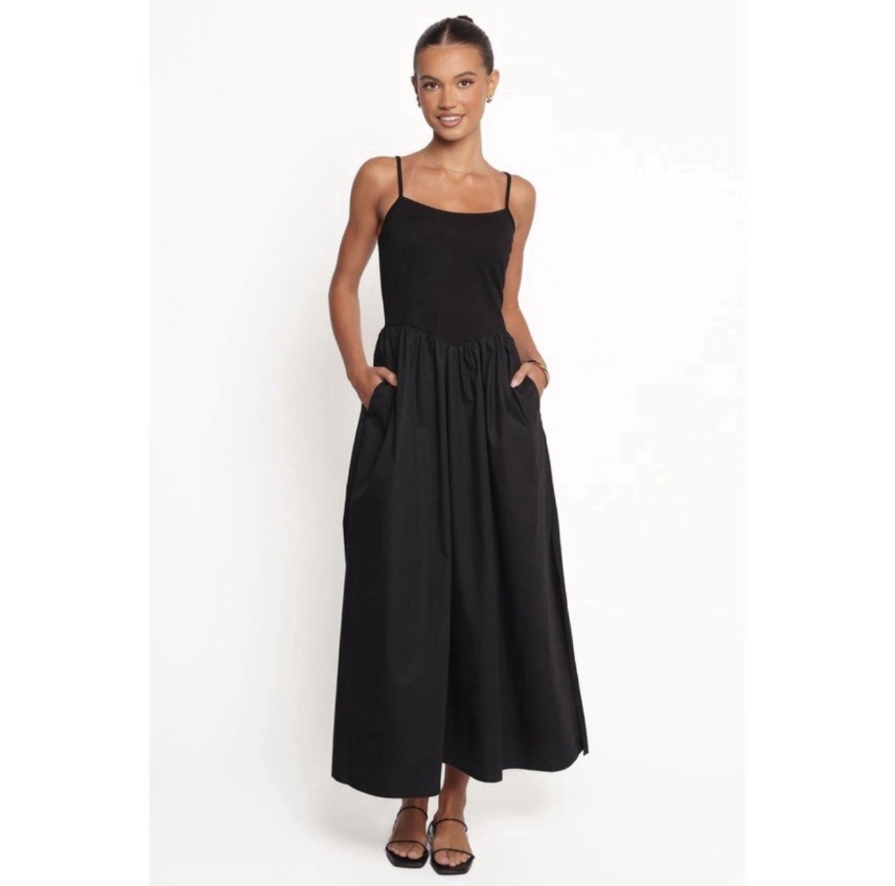 Size XL – Petal and Pup Jacinta Maxi Dress Black $99