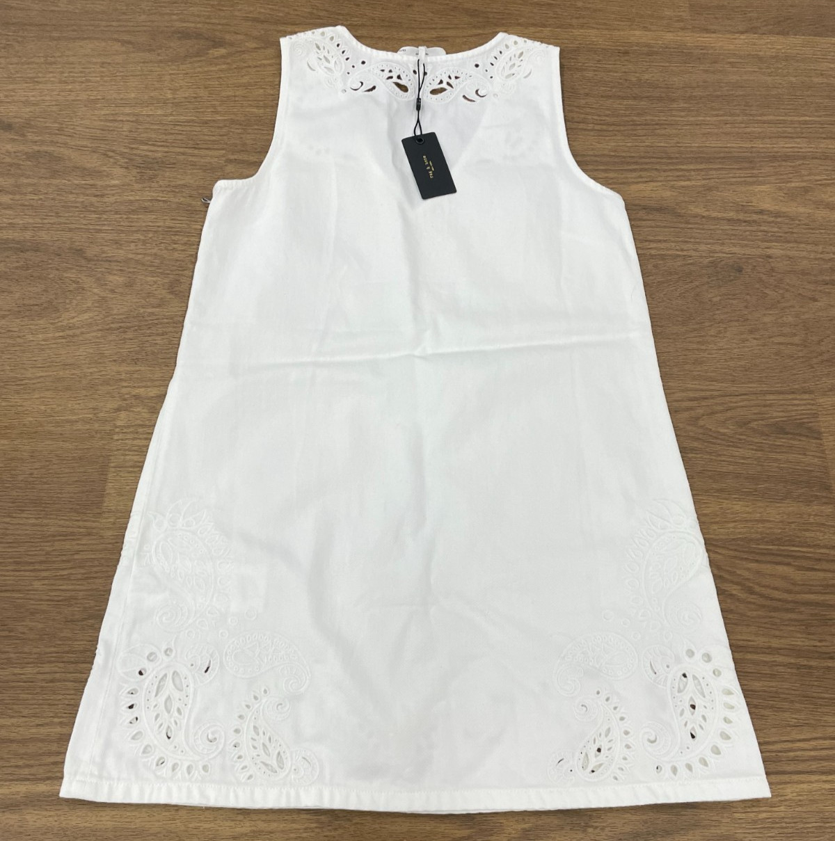 NWT $398 Rag & Bone Women’s Featherweight Belle Mini Dress In White Size: Large