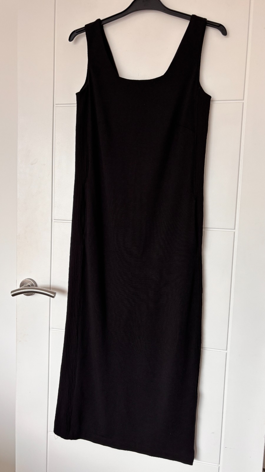 Gershon Bram Maxi Dress XS Black Ribbed Stretch Sleeveless Luxury VGC 67%Vis