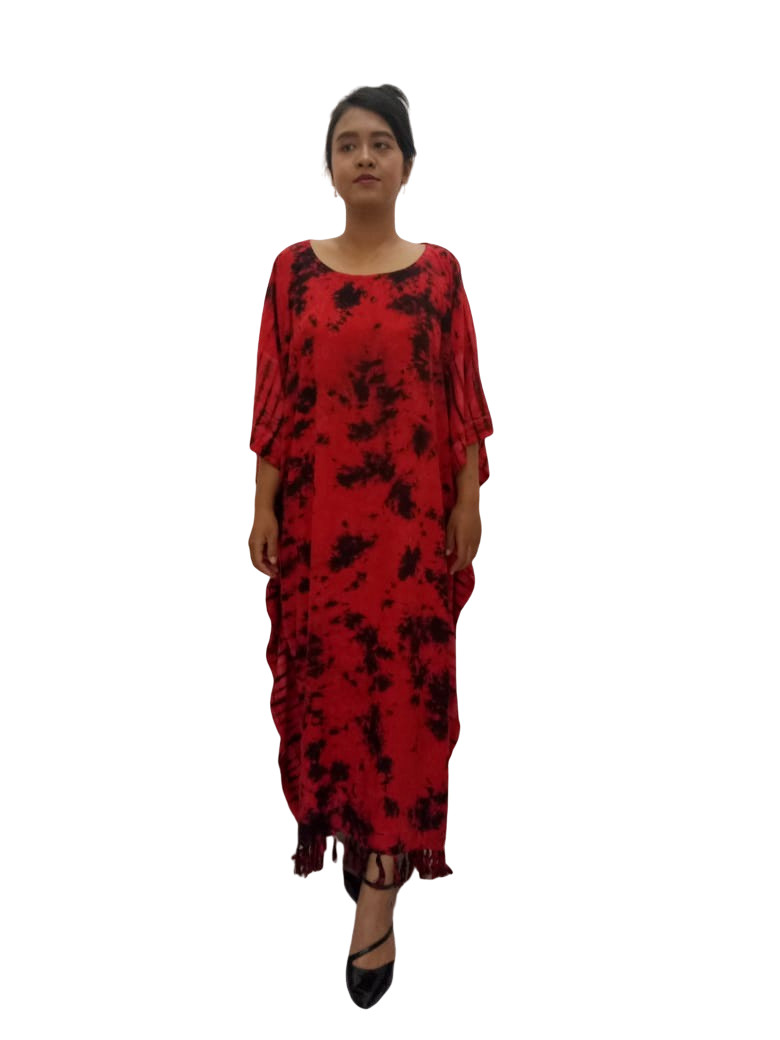 Chic Tye Dye Print Ladies Kaftan Long Ethnic Hand Made Vibrant Large Womens Cool