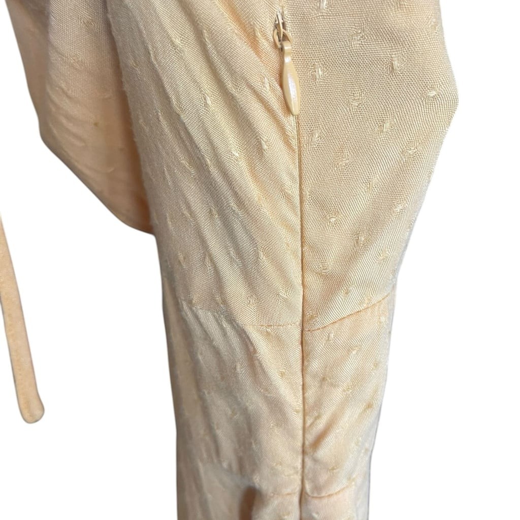Inmod Yellow Swiss Dot Tie Strap Midi Dress Cottagecore Boho Sundress L