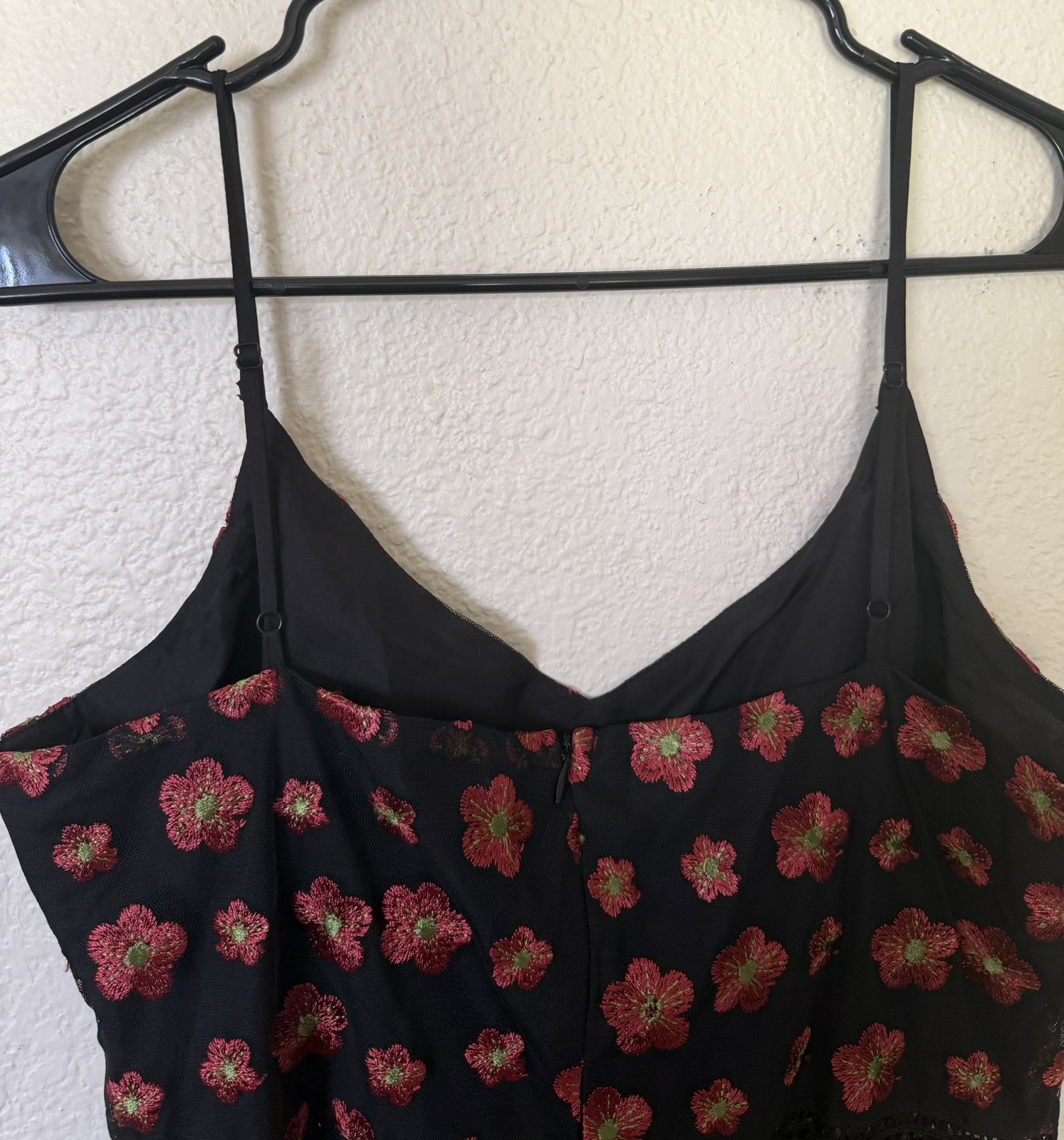 NEW Jack BB Dakota Size 6 Maxi Dress Floral Black Sheer Red Festival Adjustable