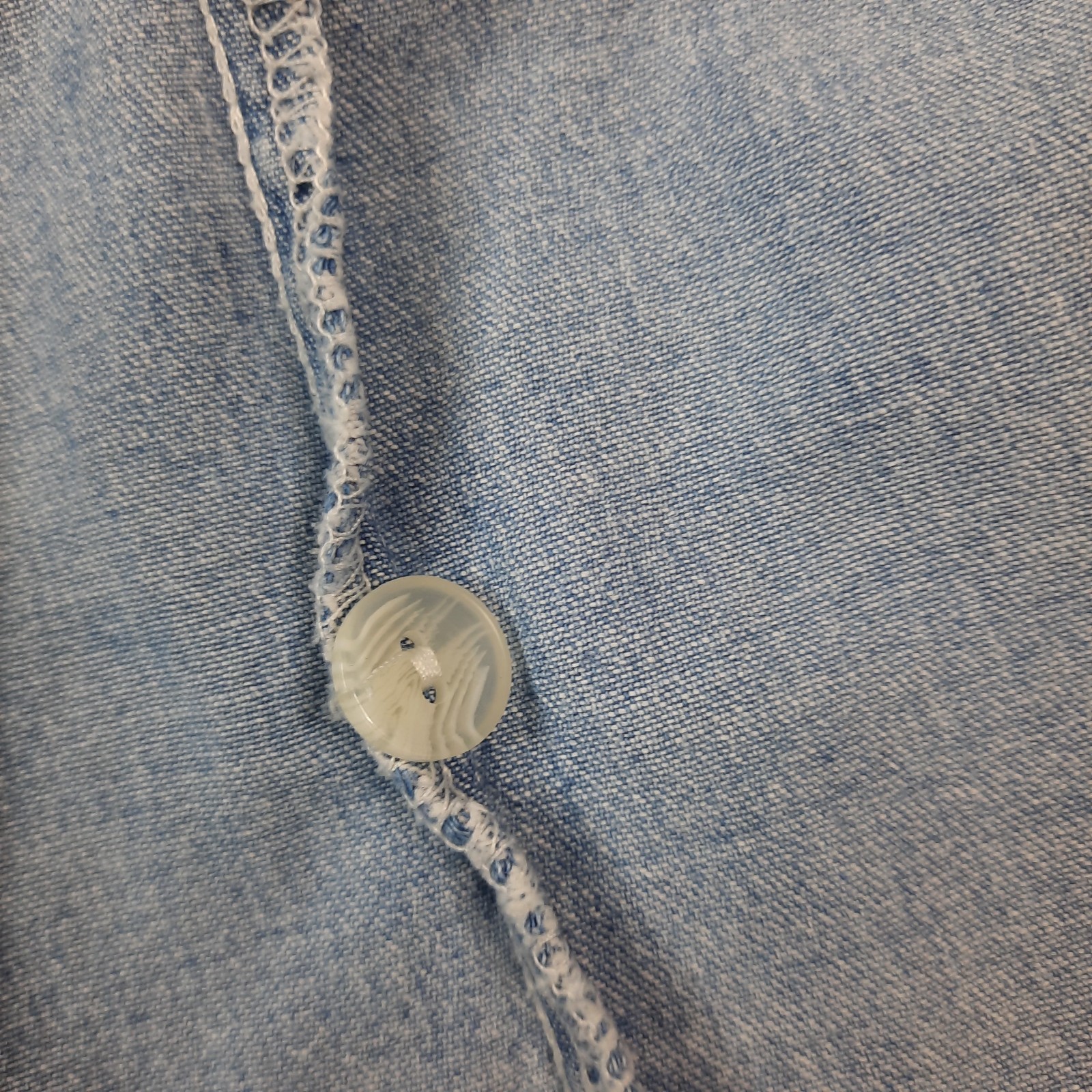 VTG 90s Button Front Denim Gingham Dress Womens 12 Cottagecore Prairie Western