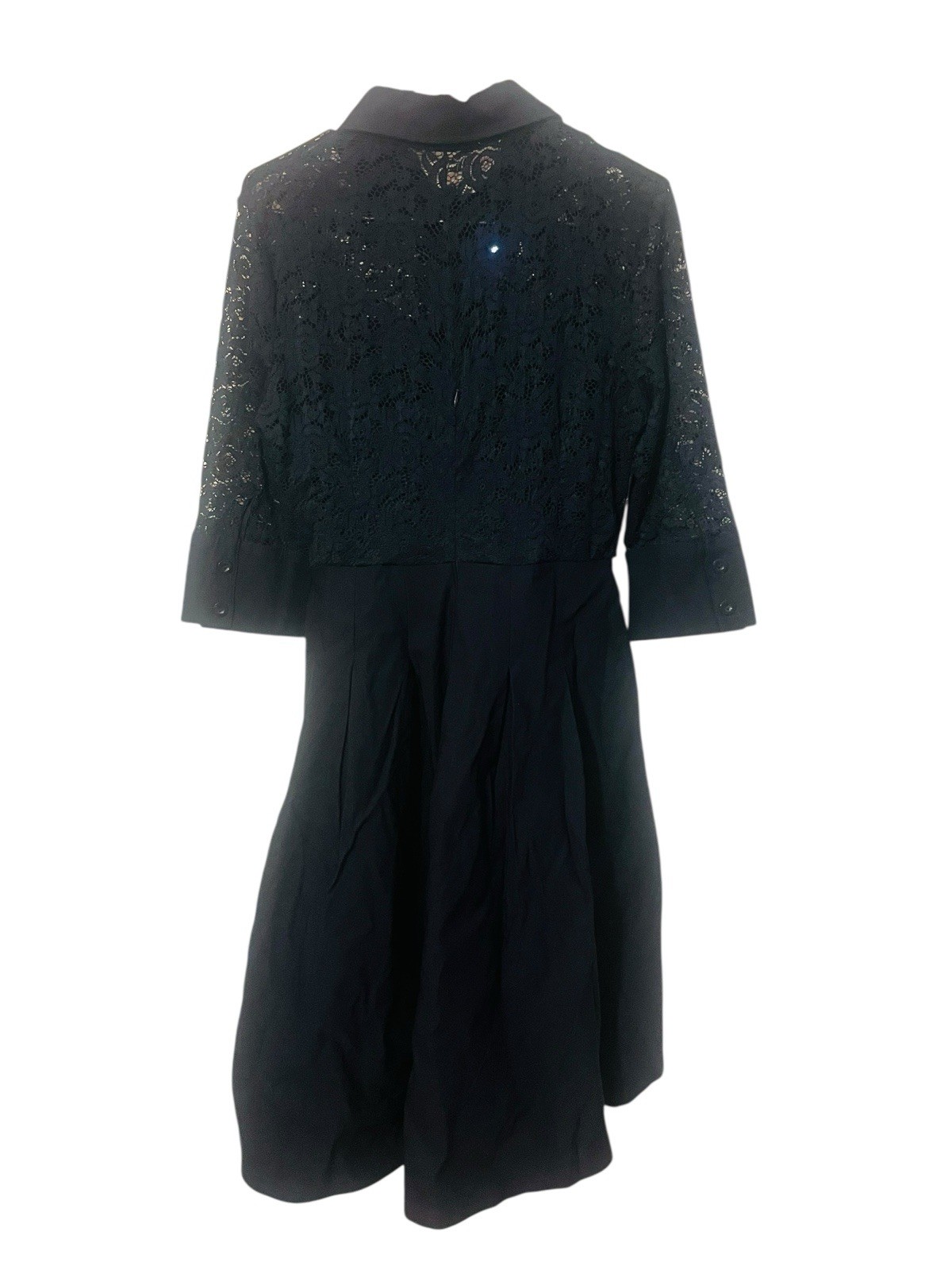 Miusol Blue Lace A Line Button Front Belted Collar Dress Size Large