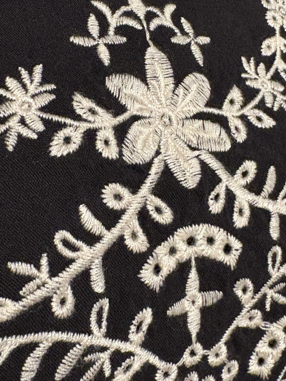 Old Navy Embroidered Ruffle Dress Large Black White Embroidered Open Back Whimsy