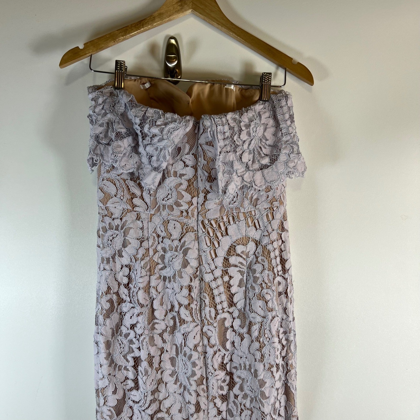 JARLO Light Purple Lace Strapless Maxi Dress Formal Evening Special Occasion 12