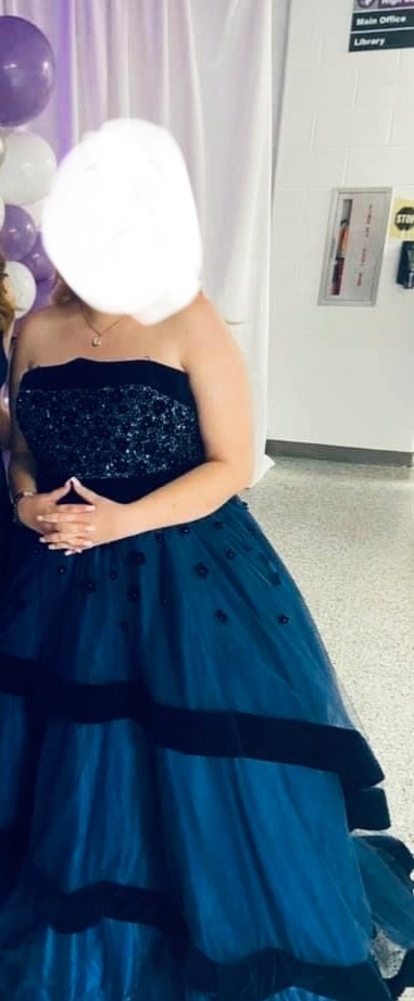 MacDougall Deep Blue Sequined Ballgown size 14