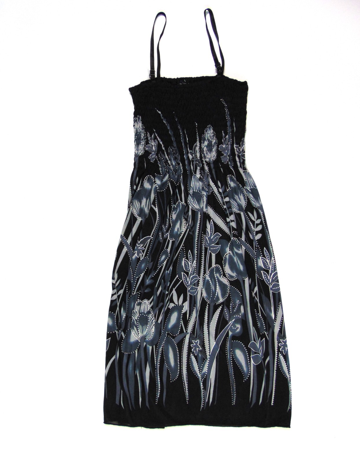 Ladies Yege Dress | Black | Floral Pattern | Polyester & Cotton Blend | Size XS