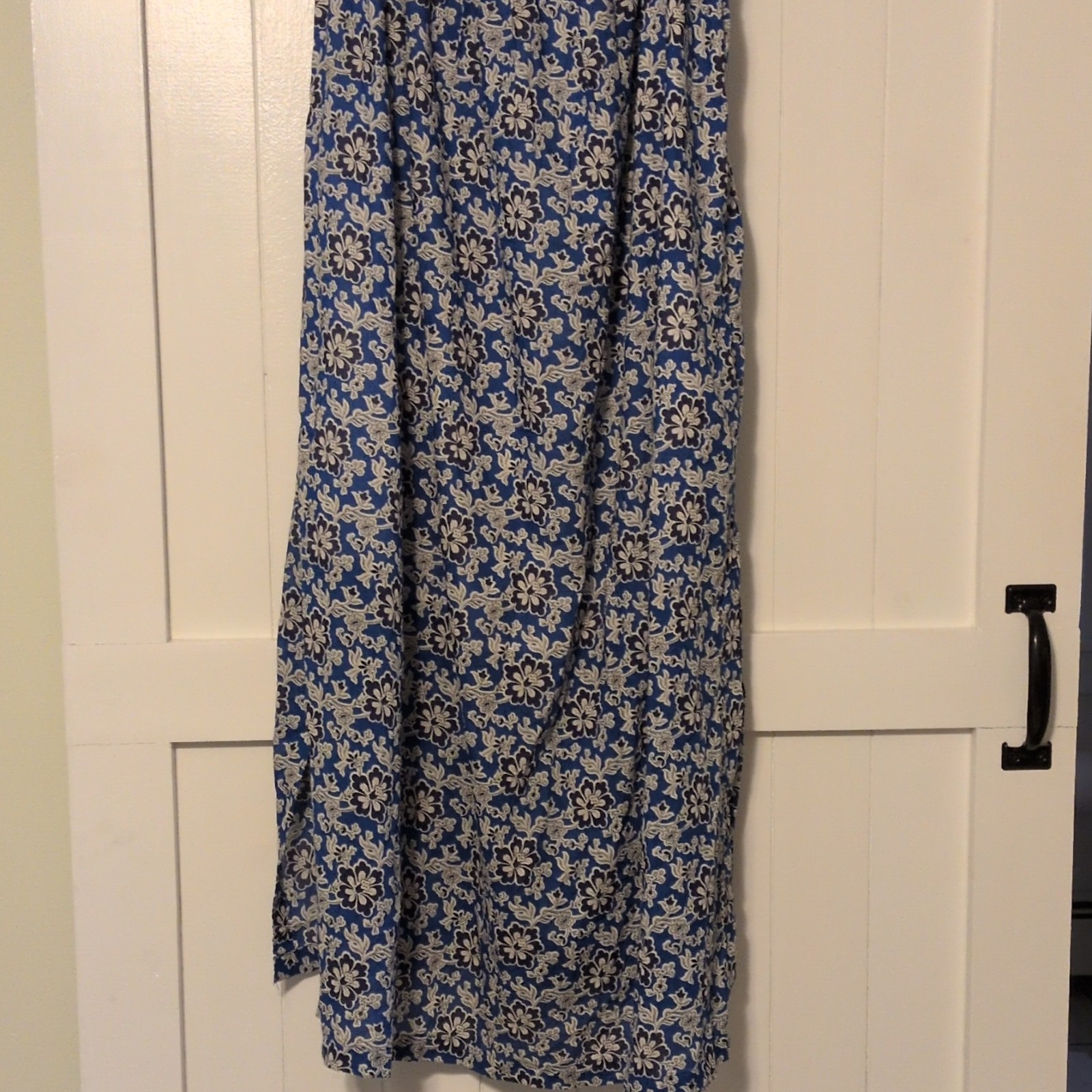 Cotton Voile Ruffle-trim Shift Dress In Cobalt Floral Women’s XS NWT