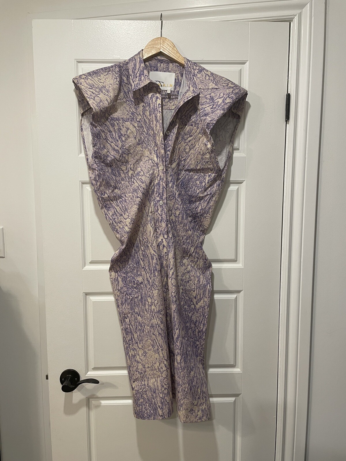 NEW Remain Birger Christensen Purple Marika Dress Shoulder Pads Size 2 Designer