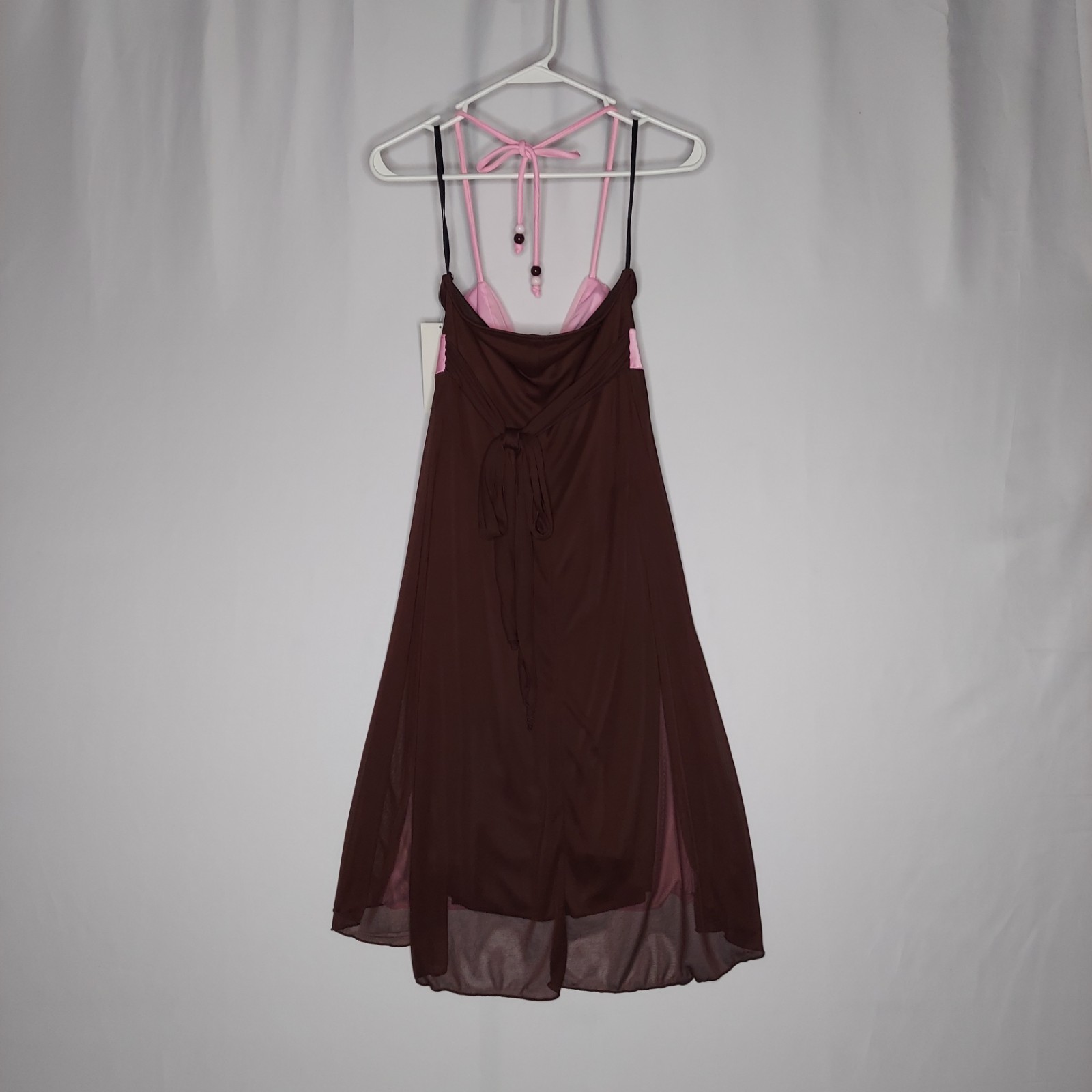 RubyRox Empire Halter Dress Small Vtg 90s Y2K Mesh Fairycore Whimsigoth Grunge