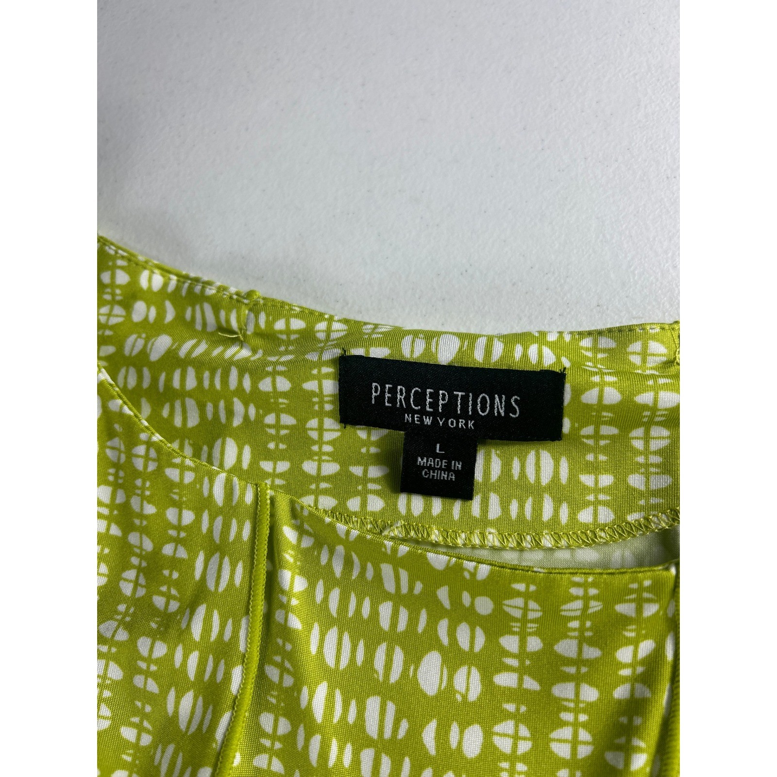 Perceptions New York Lime Geometric Sleeveless Maxi Dress Large P21344J NWT