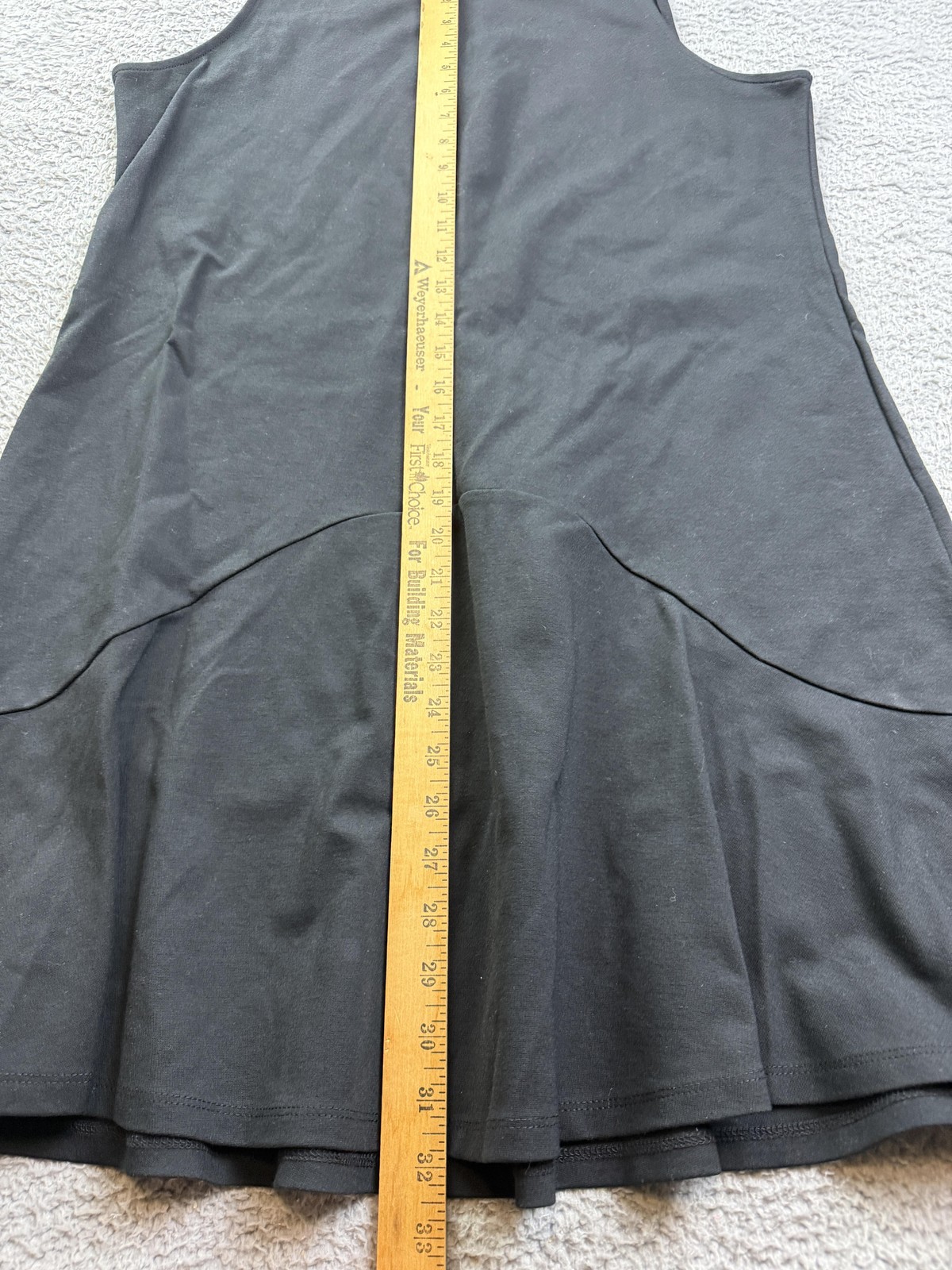 A New Day Dress Womens Large Black Sleeveless Tank Flare Hem Mini Soft Stretch