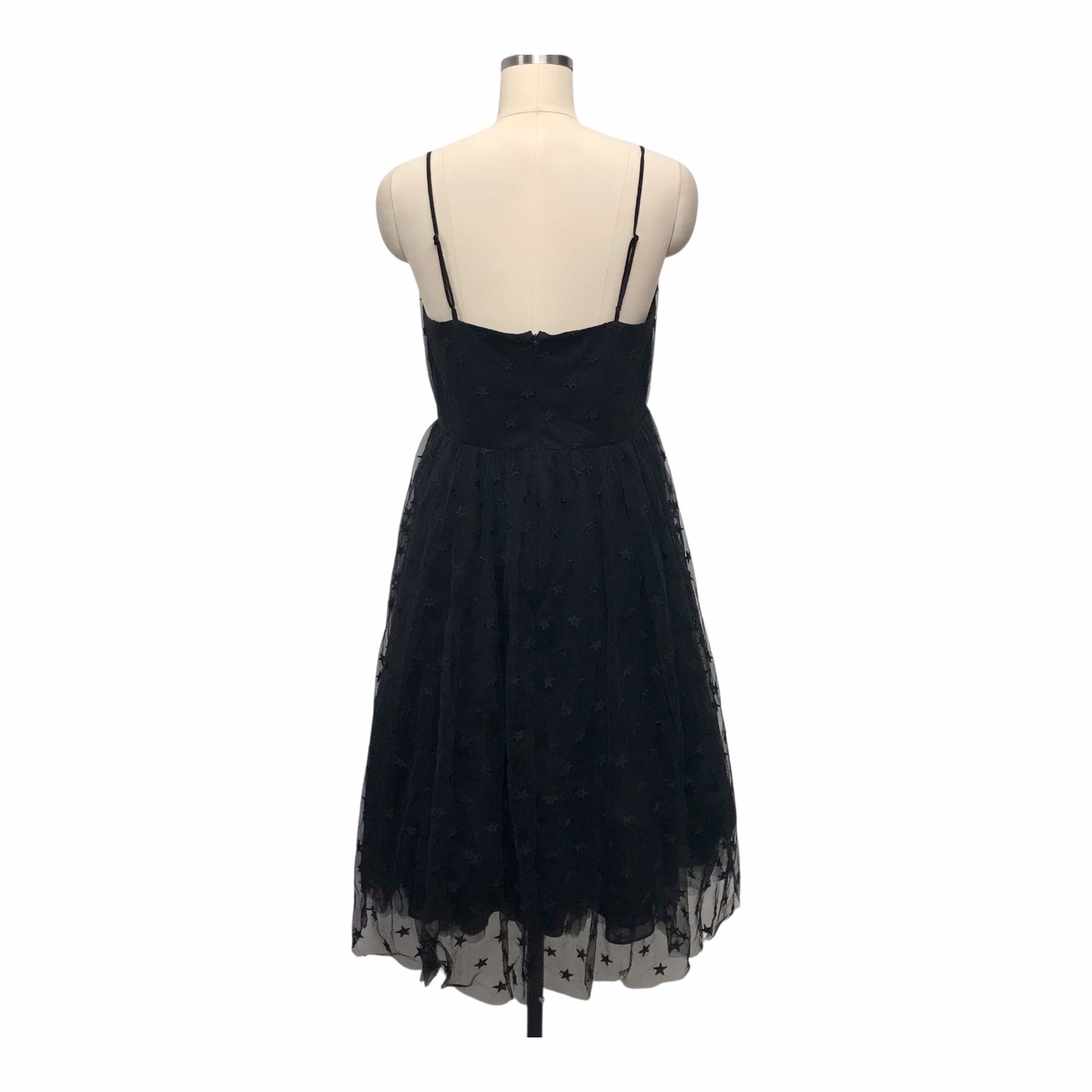 J Crew Black Whimsigoth Star Print Tulle Dress Party Cocktail Retro Women’s Sz 8