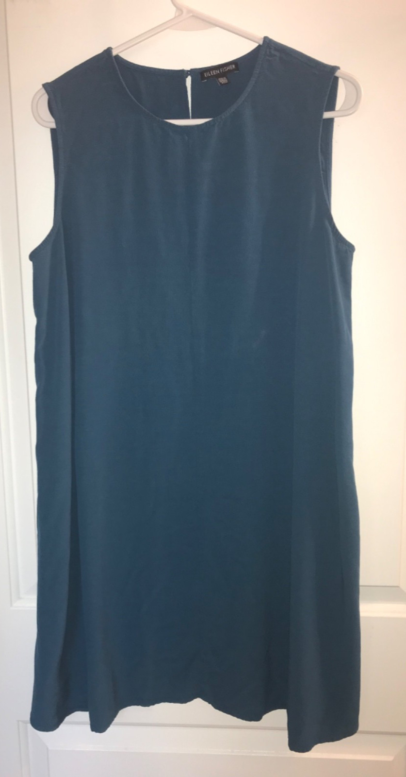 Woen’s Eileen Fisher MEDIUM sleeveless midlength stoneblue lyocell/viscose dress