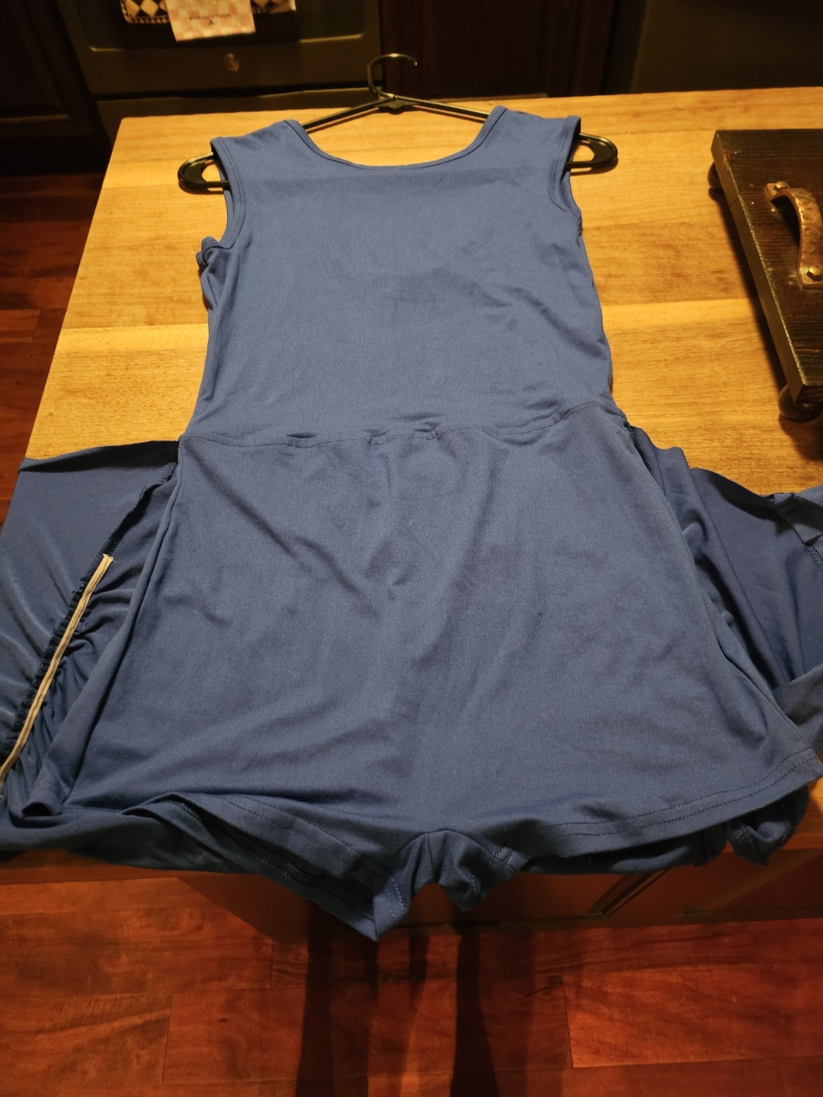 Athletic Type 1 Piece Shorts Set. Royal Blue. Bow In Front. Back Zipper.Small