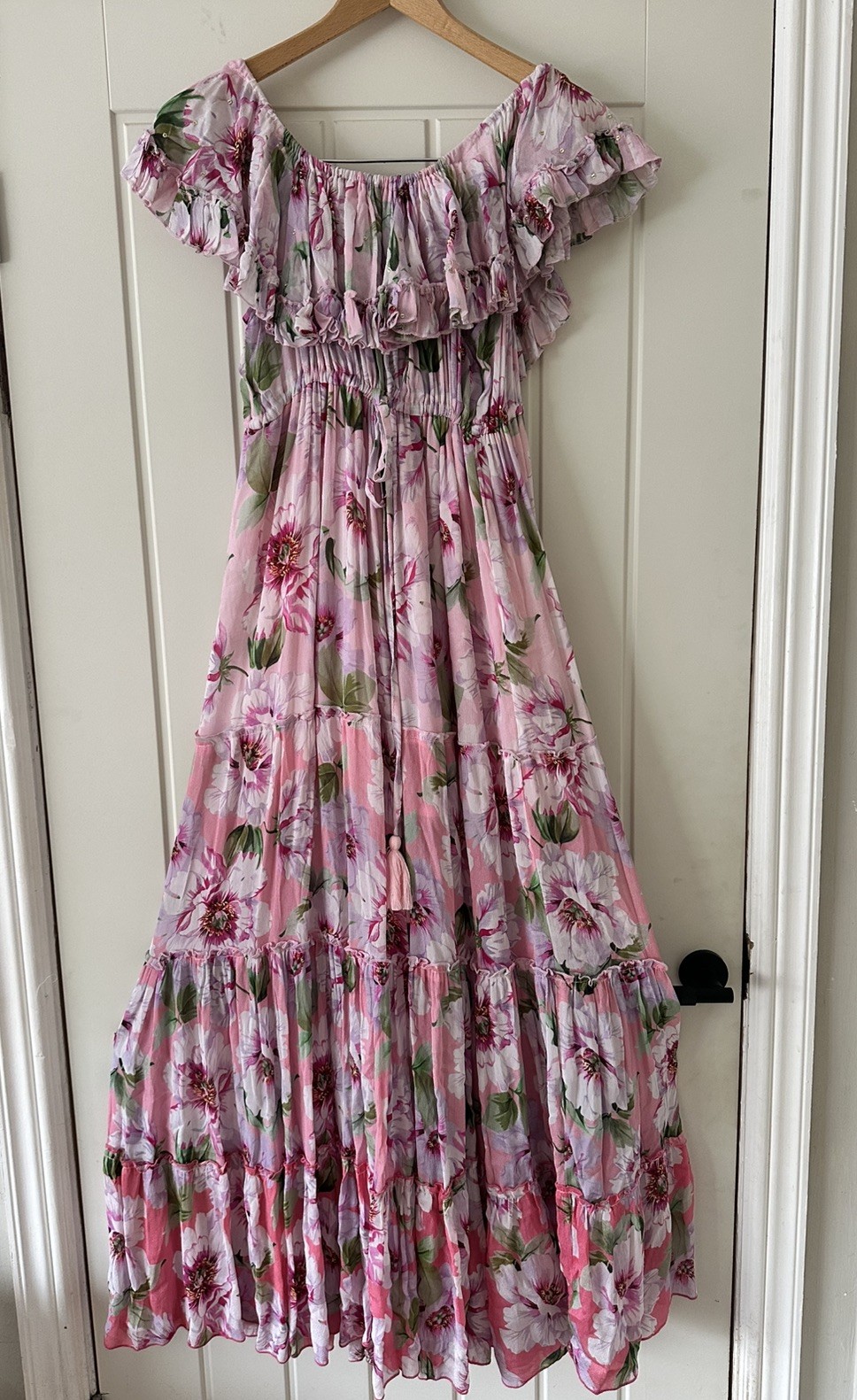 Miss June Maxi Dress Roses in Pink One Size RRP £200 Bohemian style