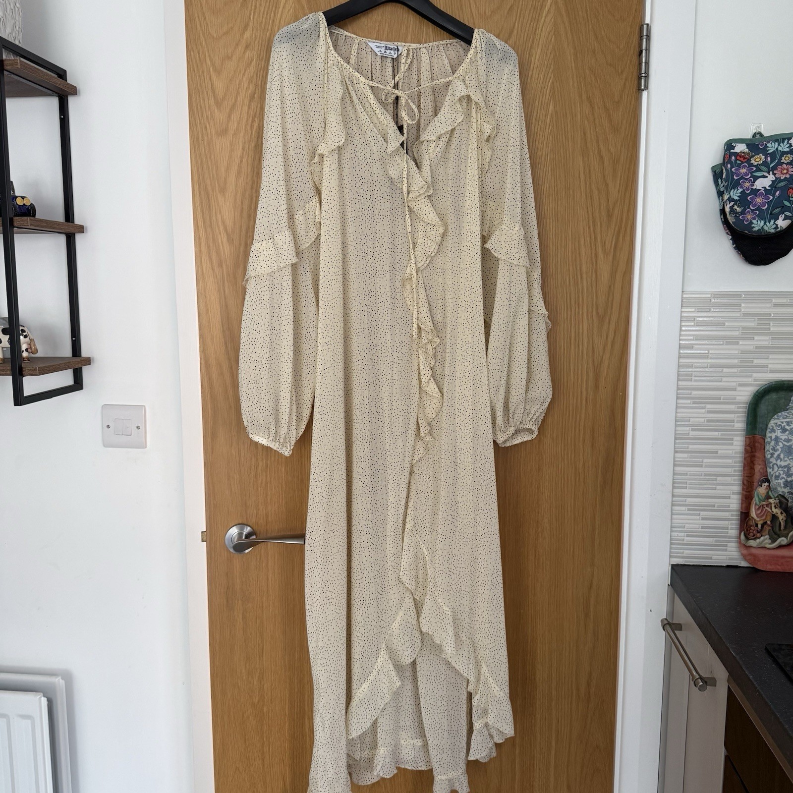 Primark Rita Ora Cream Black Sheer Dress Beach Cover-up UK 8 EU 36 BNWT Chain