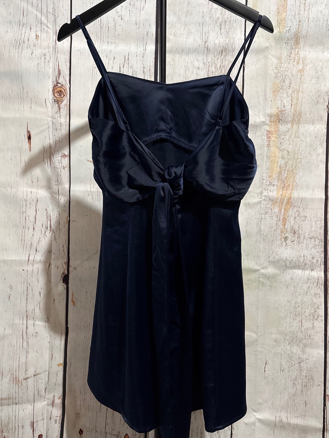 Urban Outfitters Navy Blue Satin Slip Dress with Tie Back Detail, Size Medium