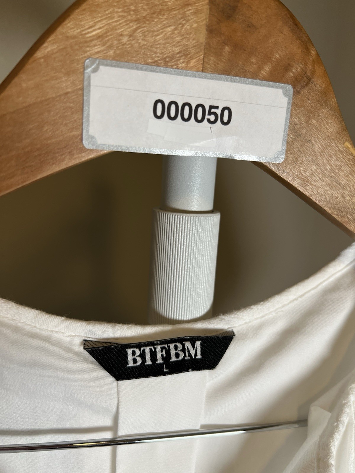 BTFBM Women’s White V-Neck Short Sleeve Smocked Waist A-Line Midi Dress Lined L