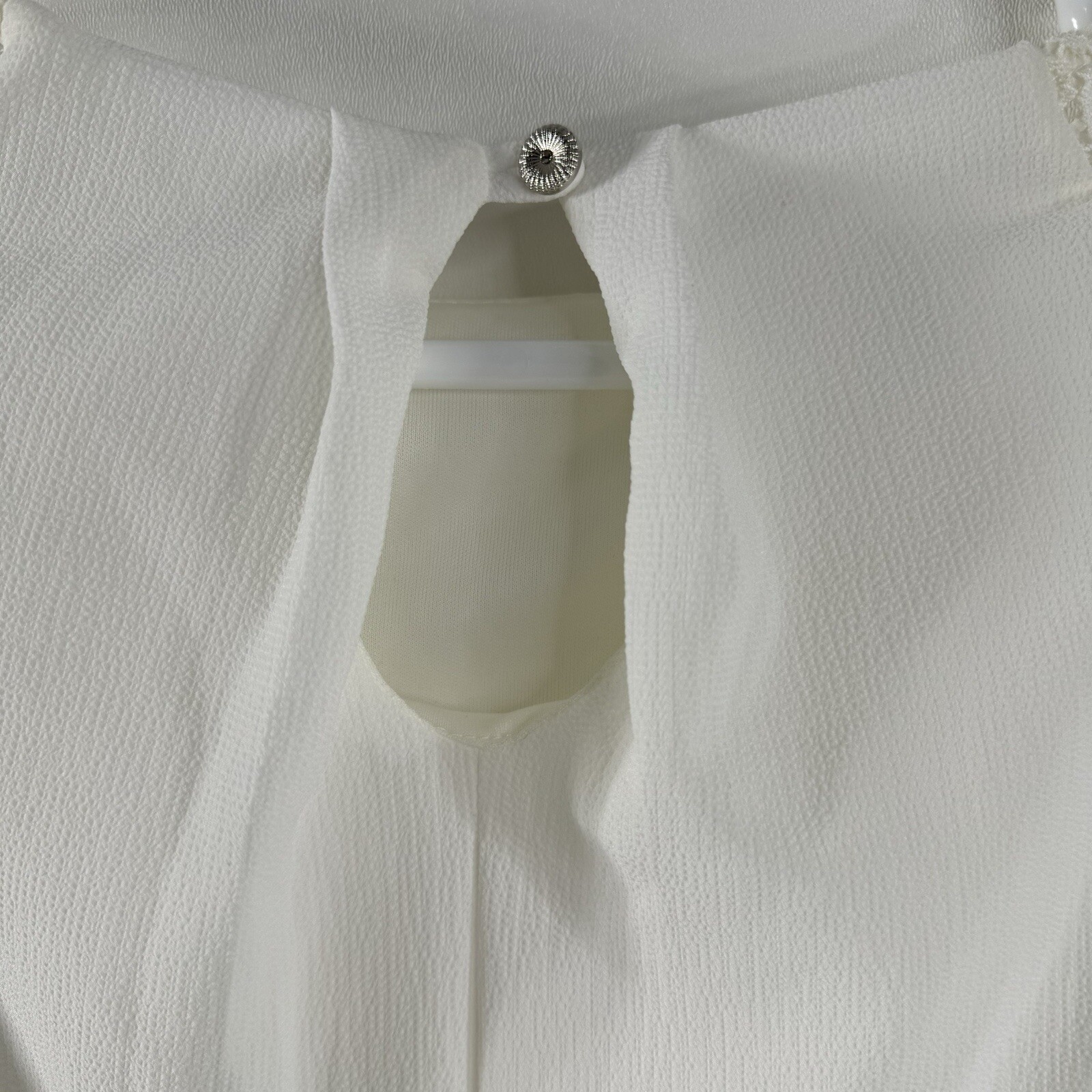 NWT Mod Ref M White Lacey Short Dress Capsule Neutral Beach Wedding Vacation NEW
