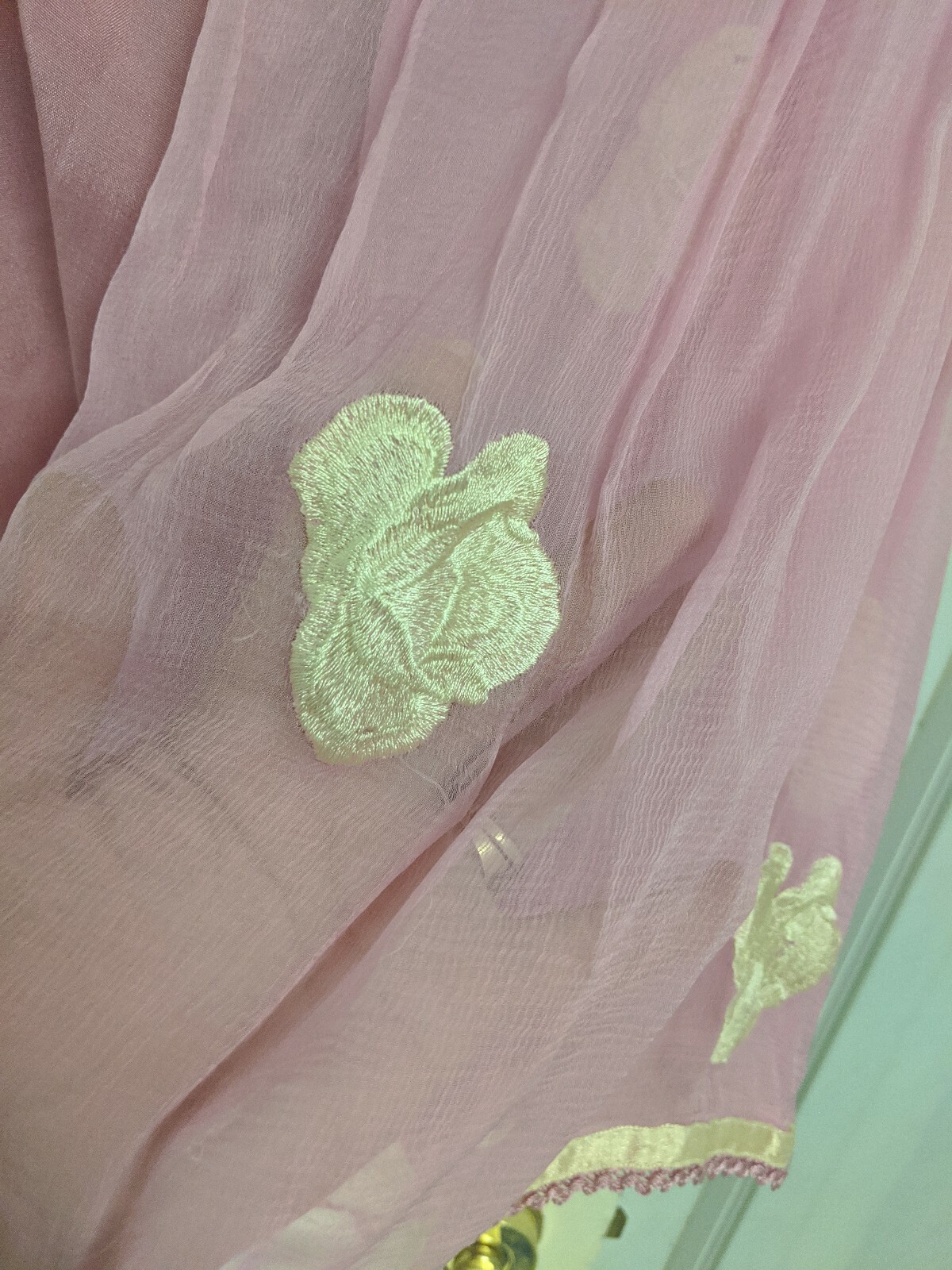 pakistani Shalwar Suit indian Green Shalwaar kameez Pink Beaded embroidered S8