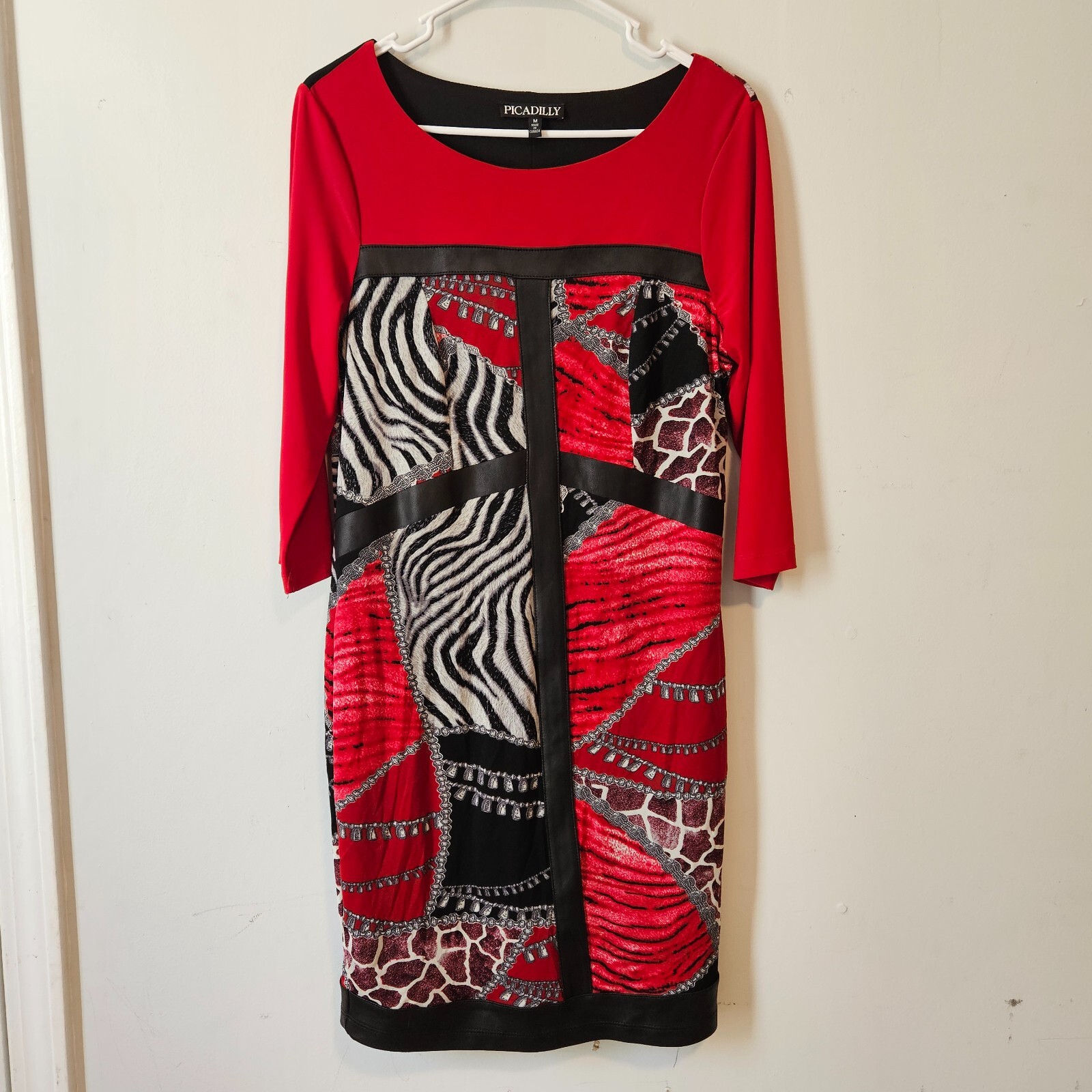 Picadilly Dress Stretch Multicolor Faux Leather Medium