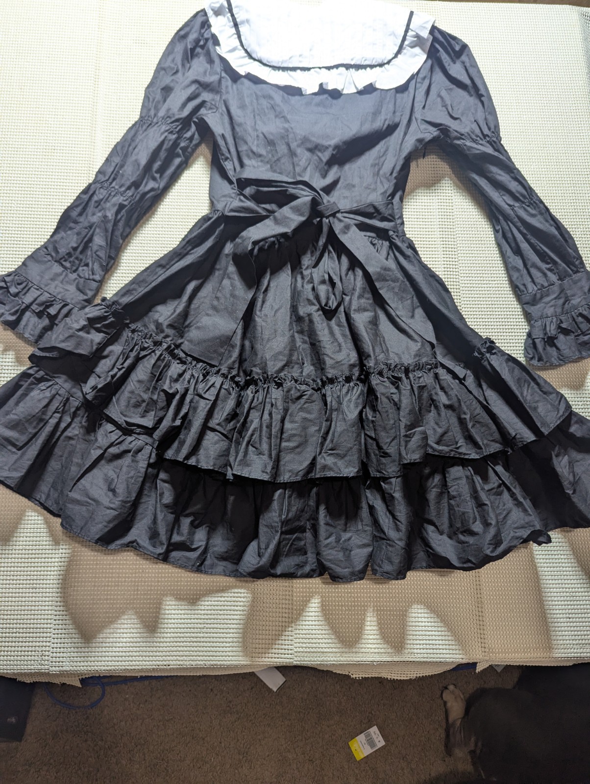 Wednesday Adams Cosplay Gothic Anima Girls Dress Youth Small Halloween Dress