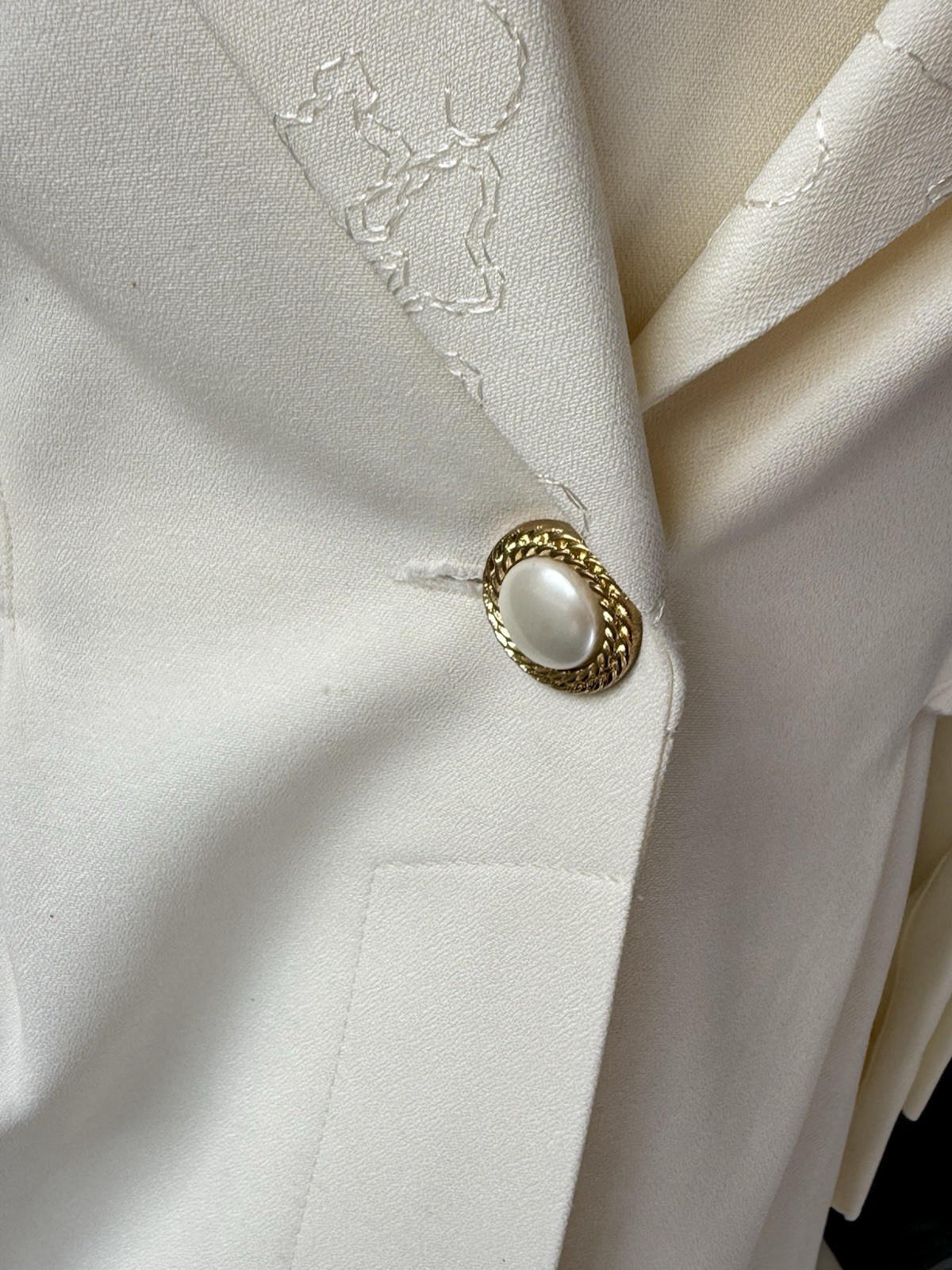New Vintage 80s Dani Max Lois Snyder Dress Sz 16 XL L $98 Pearl Cream Career