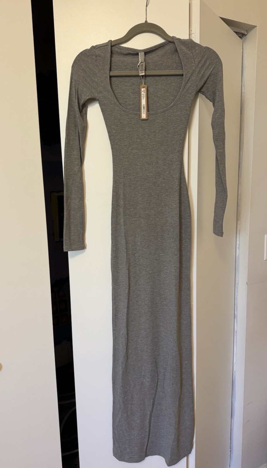NEW Skims Soft Lounge Long Sleeve Dress Heather Grey XXS FREE SHIPPING