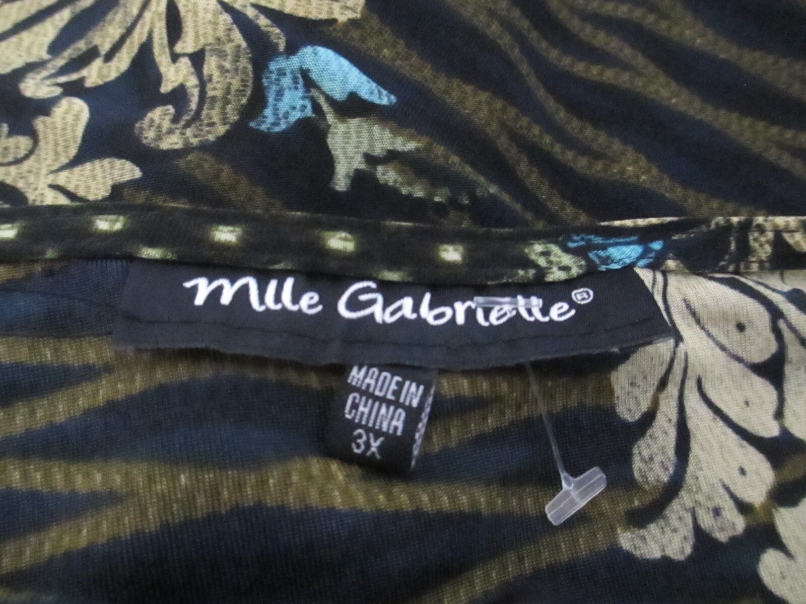“NEW” MILE GABRIELLE 🌸 SIZE 3X==BLACK, PRINT / STRETCH KNIT SHIFT DRESS