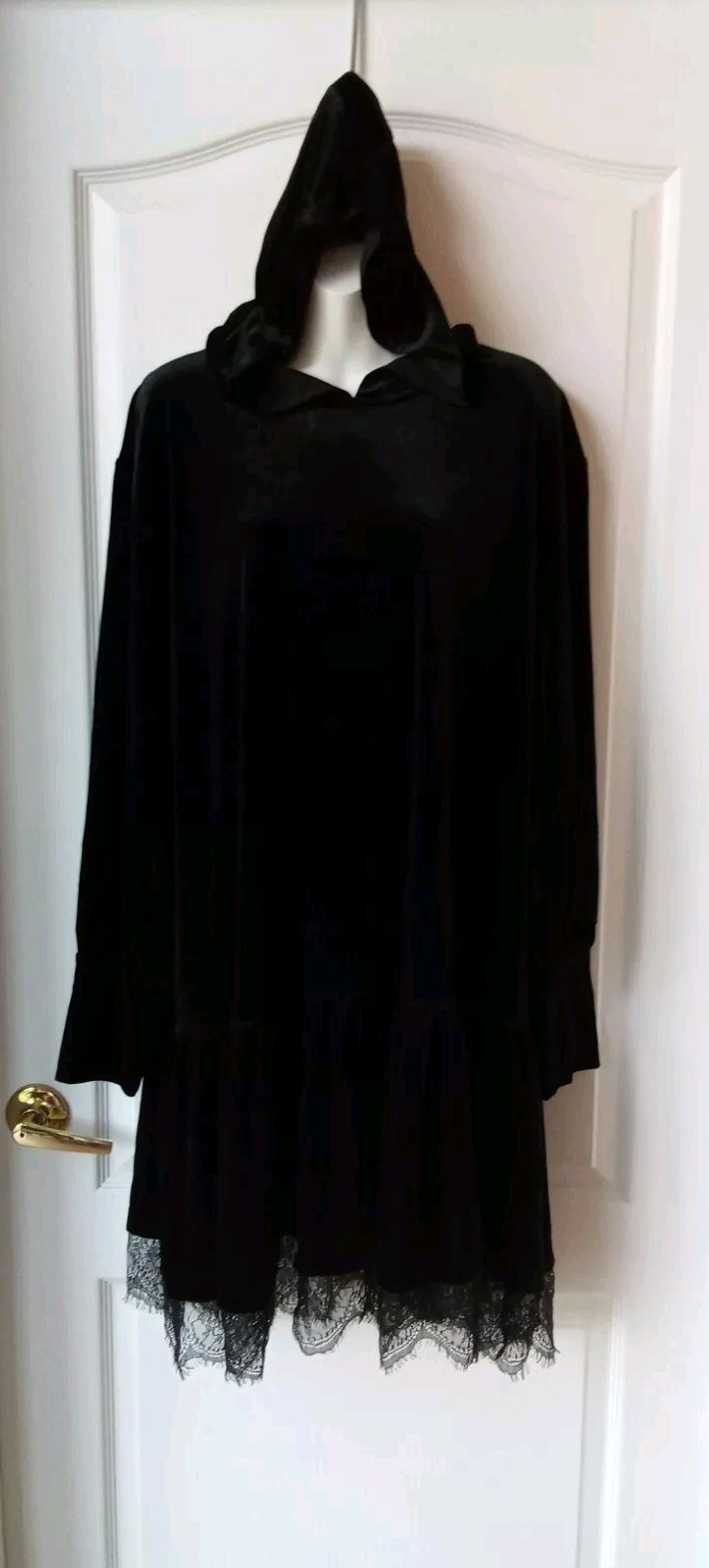 Black Milk Hooded Velor Black Long Sleeve Dress Women’s Size XL NEW WITH TAGS!!