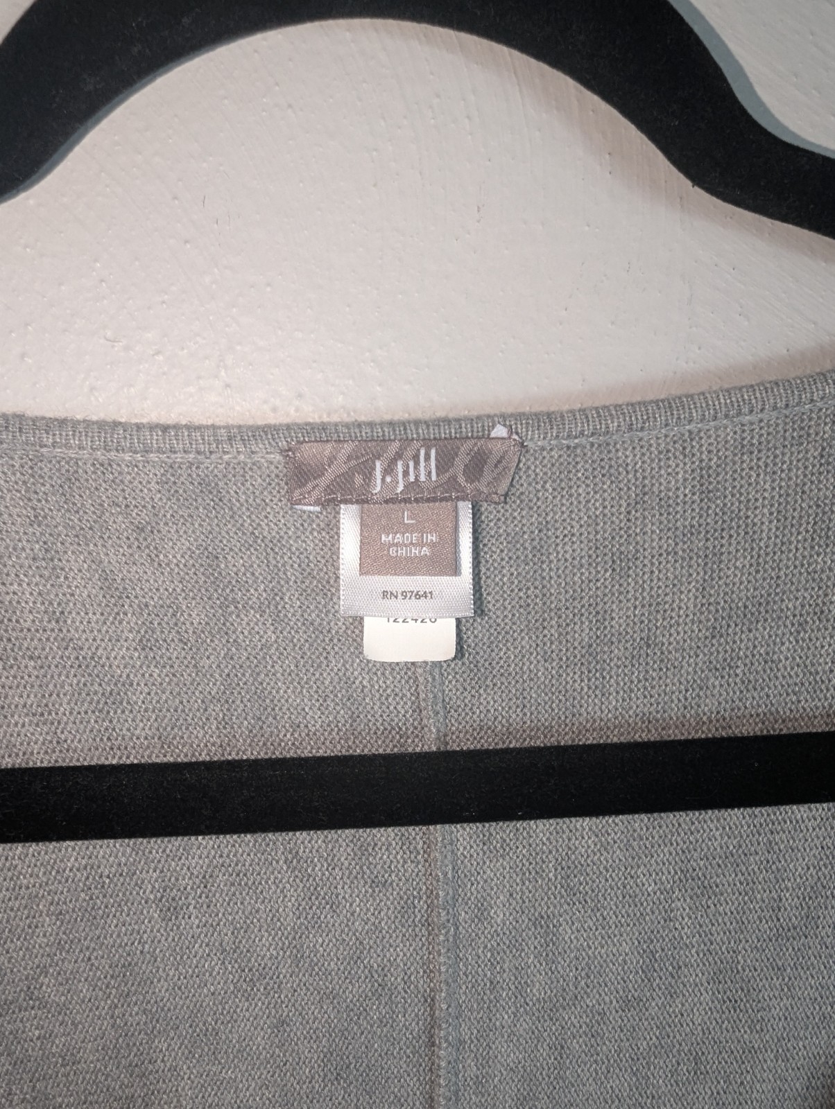 J. Jill Grey Cotton Nylon Silk Blend Sweater Dress Size Large L