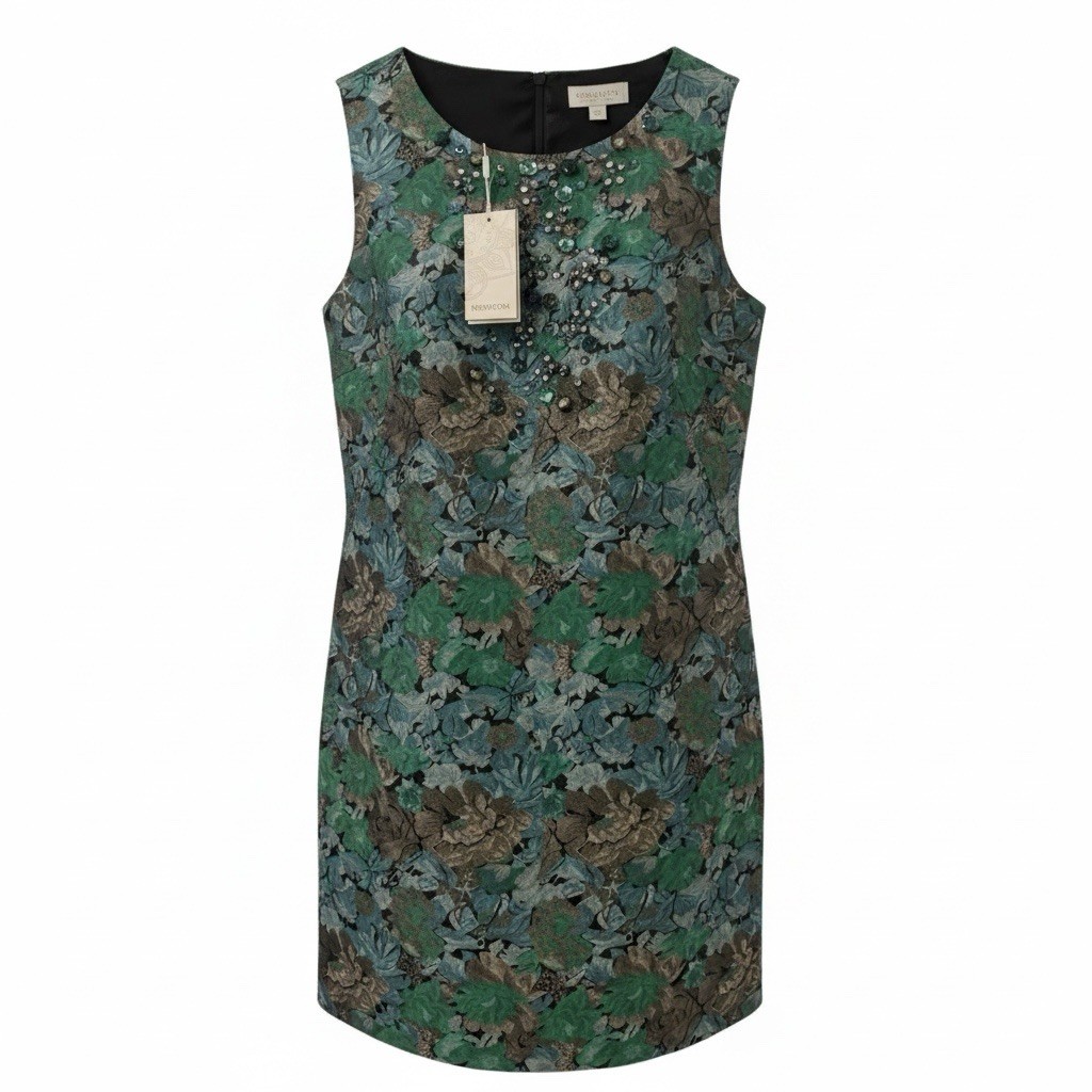 Monsoon Artisan Hand Embellished Green Dress ~ UK 14 US 10 ~ BNWT ~ Rrp £169