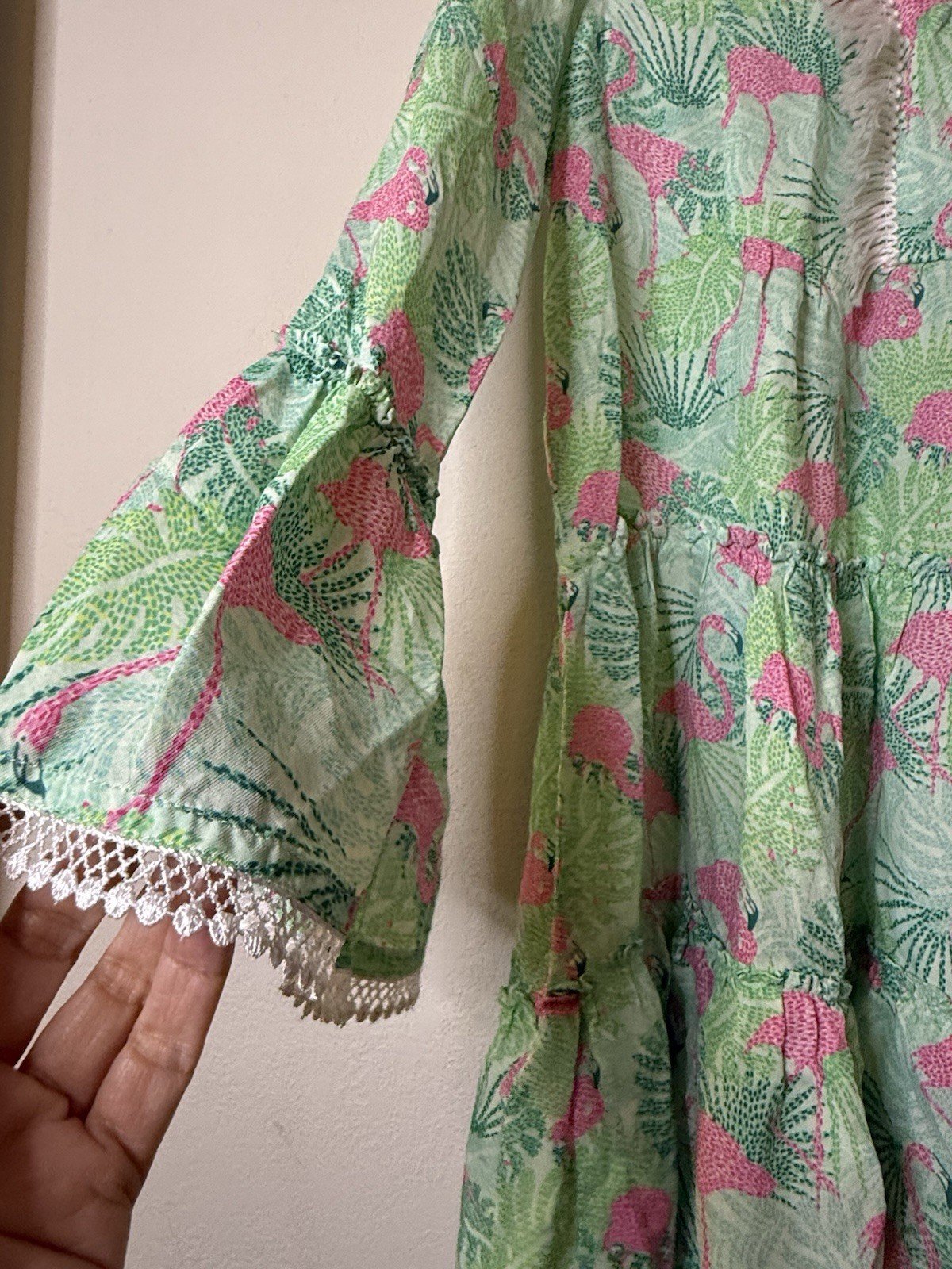 Kenny Flowers The Sunshine State Tunic Dress Flamingo Green/Pink Size S
