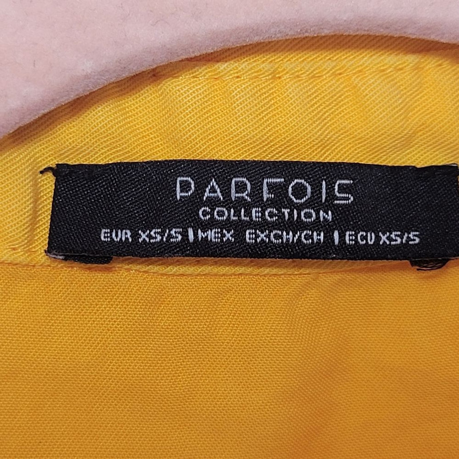 PARFOIS Collection Yellow Button-Down Shirt Dress Women Size XS/S