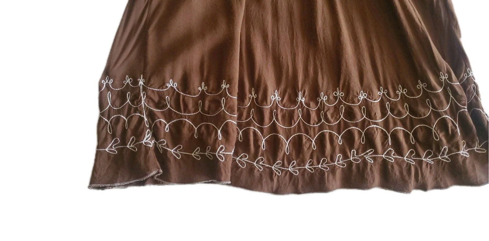 My Choice Size L Boho Embroidered 100% Rayon Halter Dress