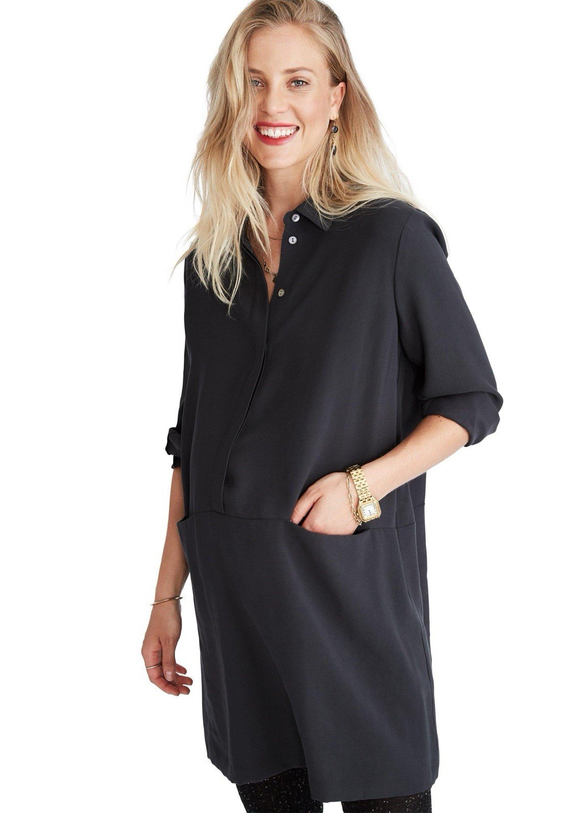 Hatch Maternity Women’s THE SHIA DRESS Slate Size 3 (L/12) $248 NEW