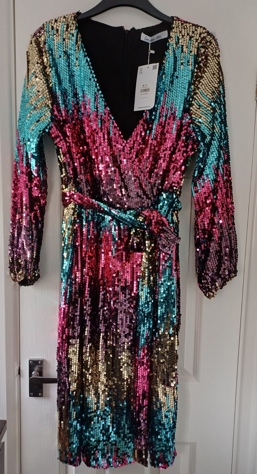 BNWT YOURS sz 22 JEWEL OMBRE SEQUIN EVENING PARTY DRESS NEW PLUS CURVE RP £65