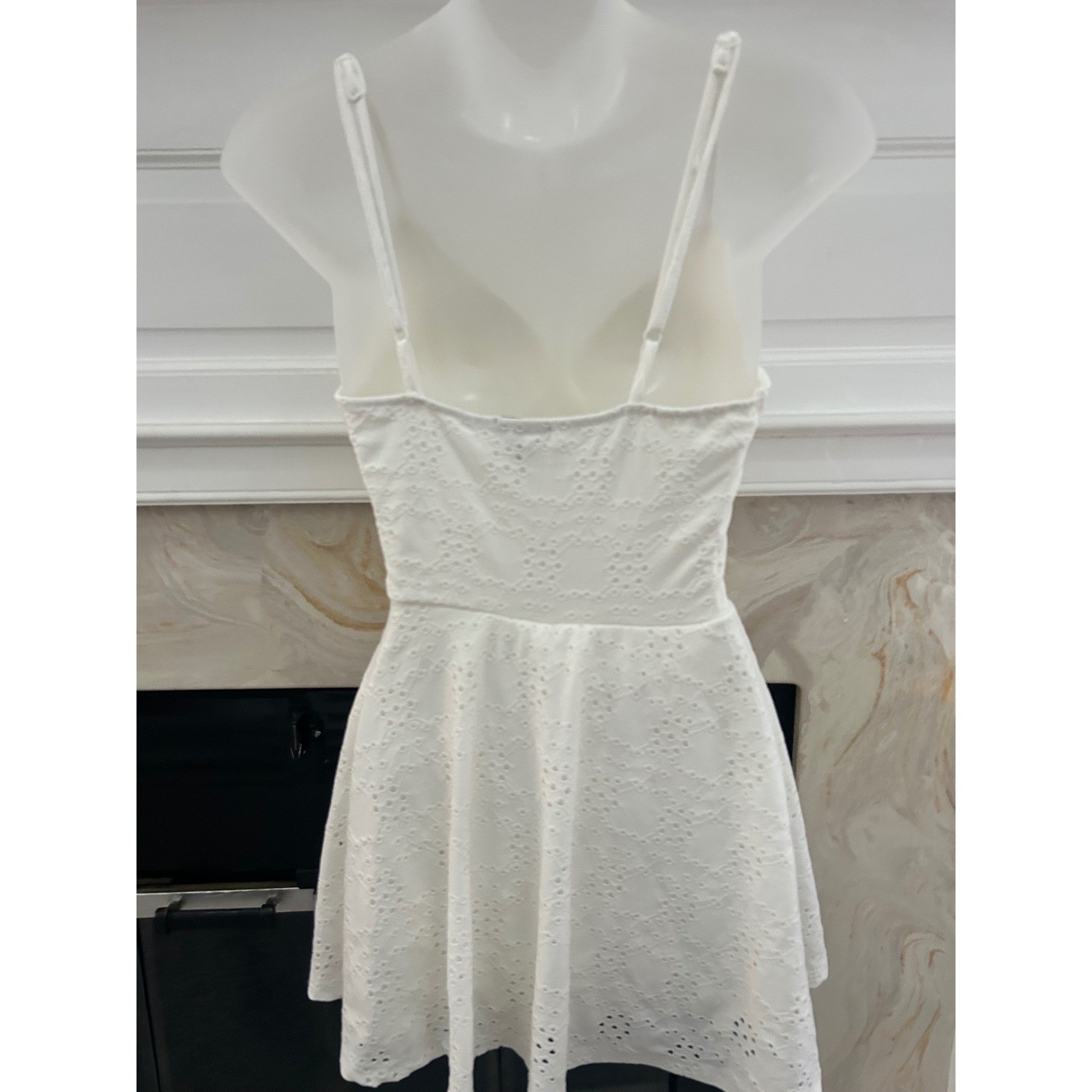 J for Justify White Eyelet Wrap Mini Dress Flirty Summer Beach Vacation S