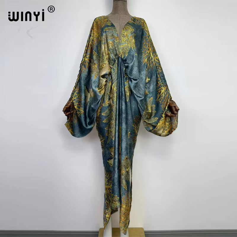 Sexy Beach Dress Green Maxi Dress Boho Flowy Dress Fashion Print Maxi Dress Robe