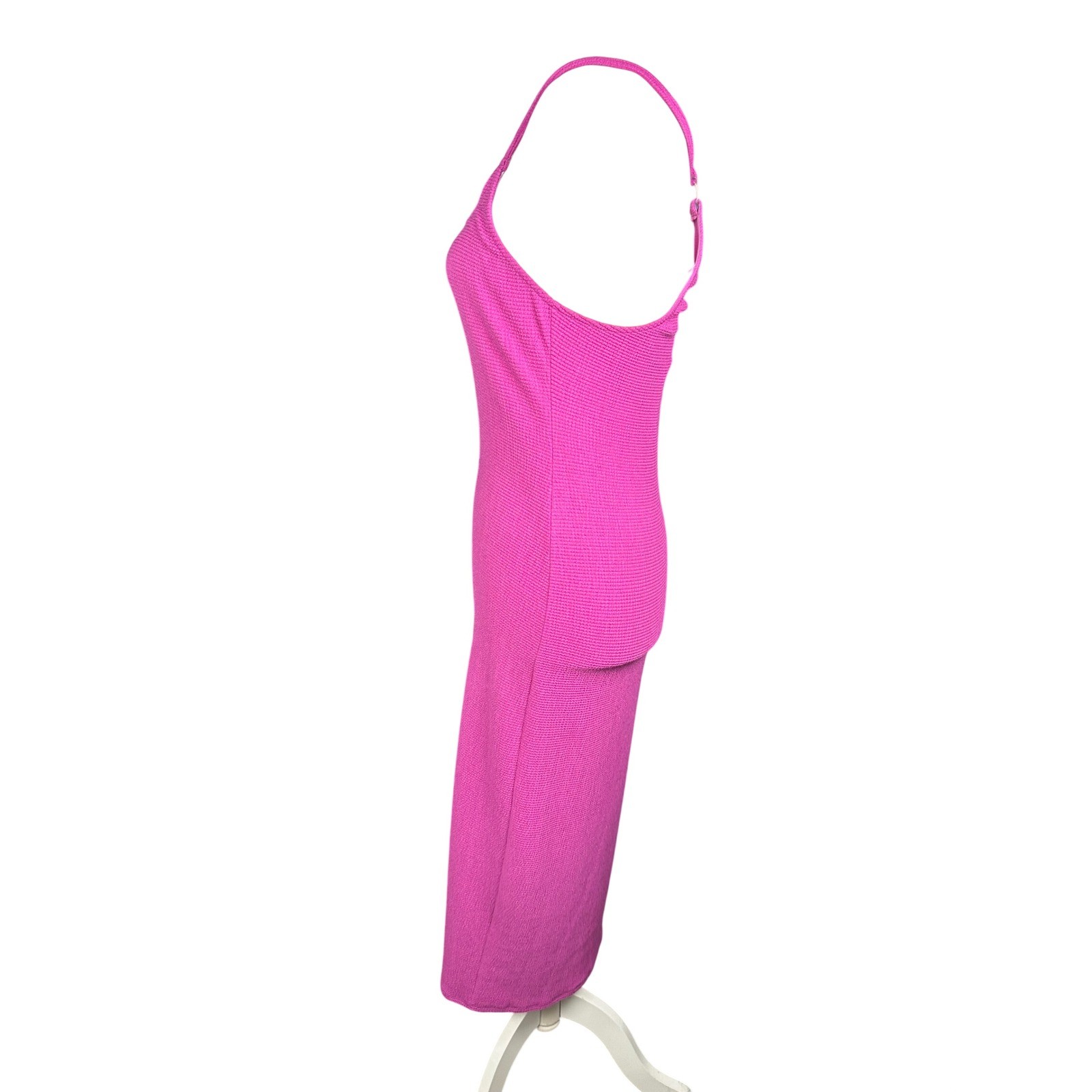 Privacy Please Midi Dress Womens M Pink Textured Knit Summer Beach Vacation NEW