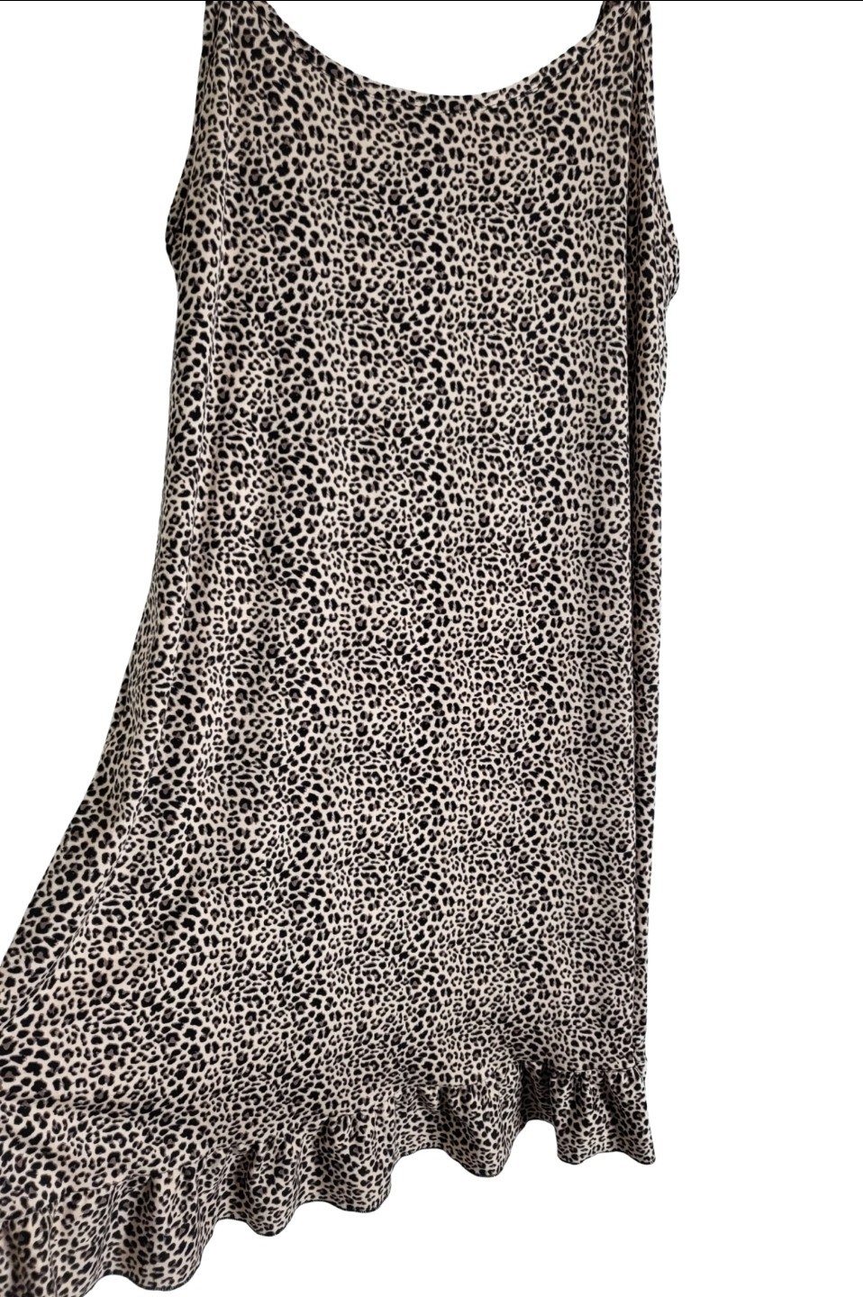 Rene Rofe Sleepwear Leopard Print Mini Dress Adjustable Straps Size M