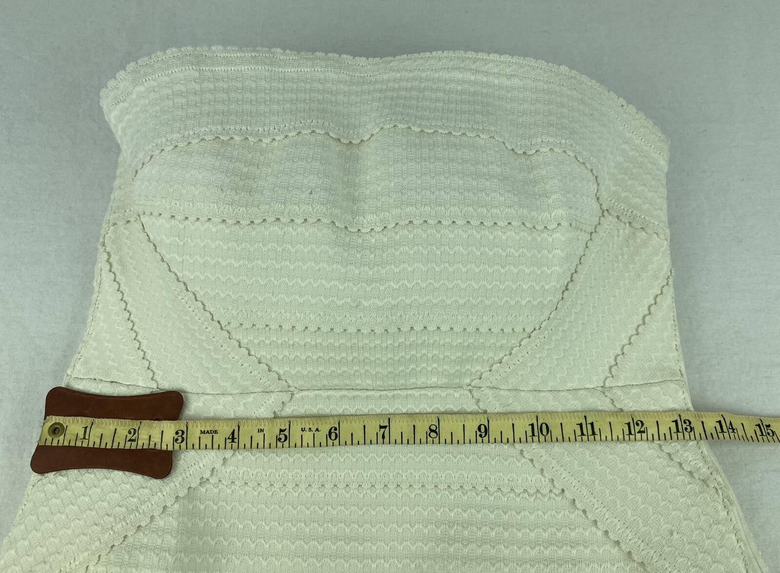 Francescas Strapless Eggshell White Mini Dress Women’s Medium Stretch Scallop