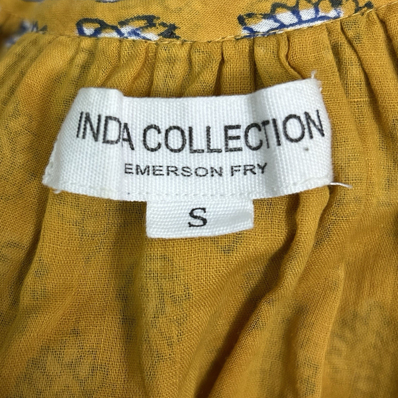 Emerson Fry Small Clemence Dress India Collection Tiered Yellow Boho Beach