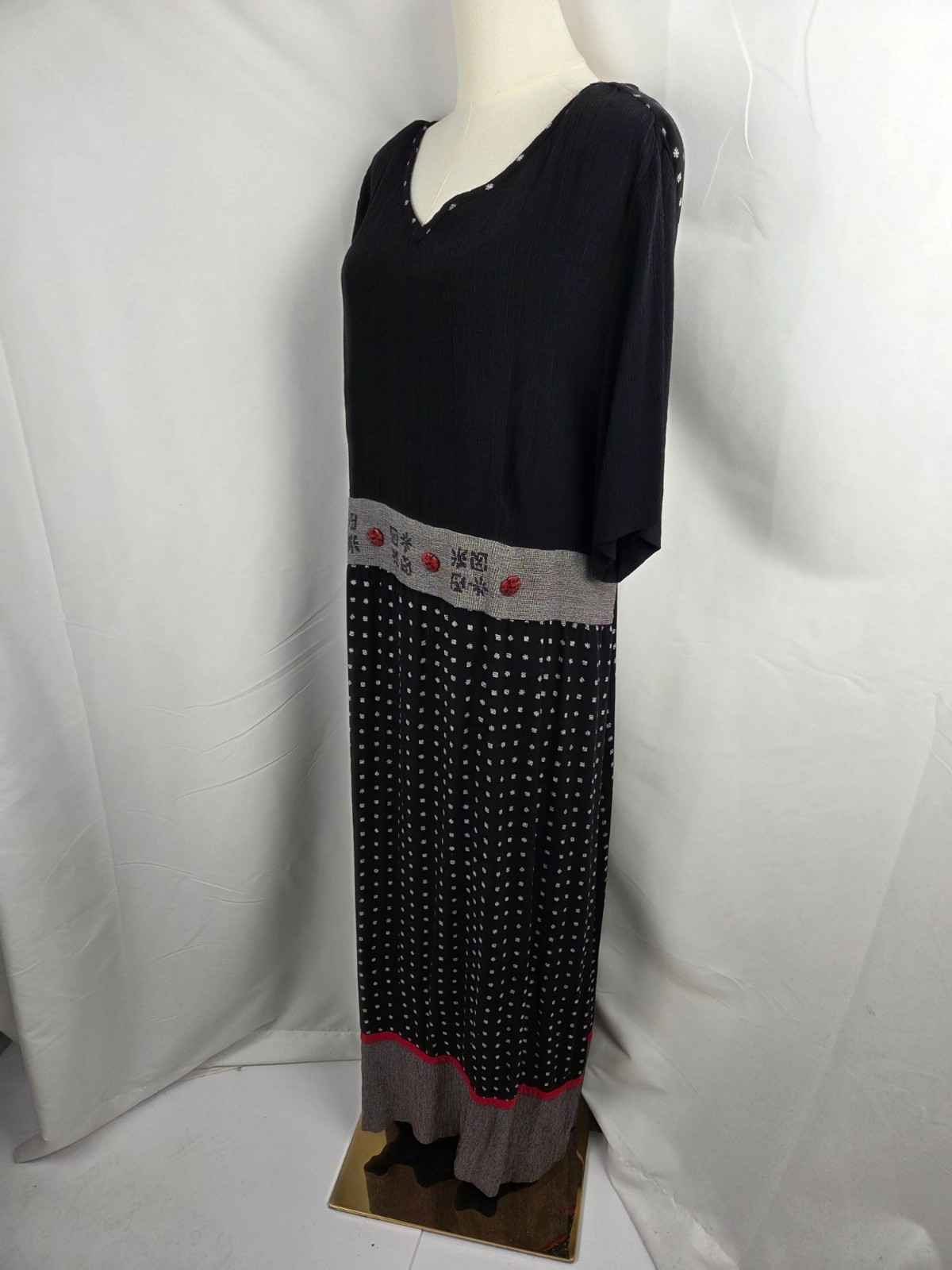 VTG More Jazz Dress & Jacket Set Sz 24 Artsy 90’s Lagenlook Black Asymmetrical