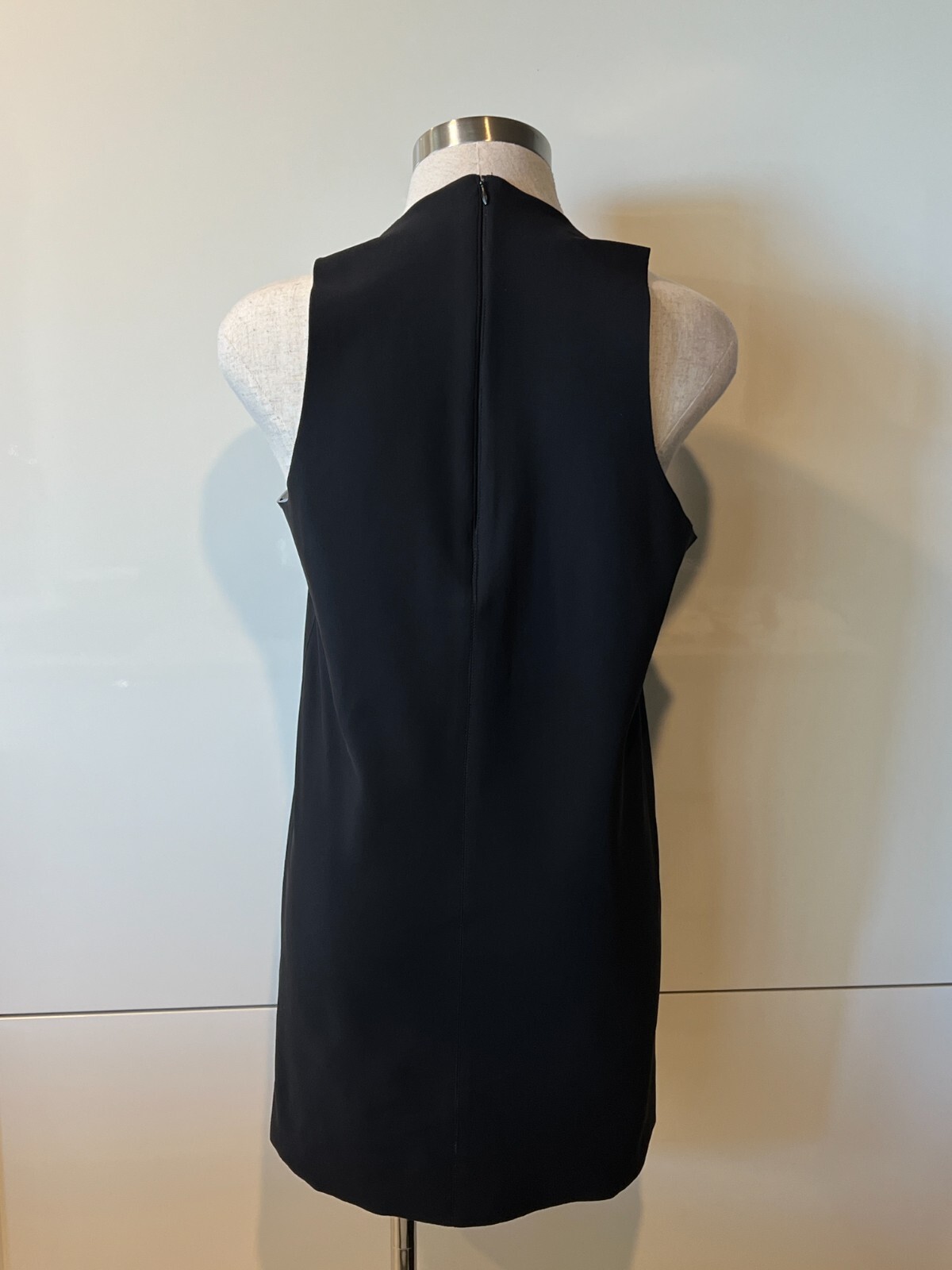 BASSIKE Black Cotton/Nylon/Elastane Knit Sleeveless Tank Short Dress/Top 2/S
