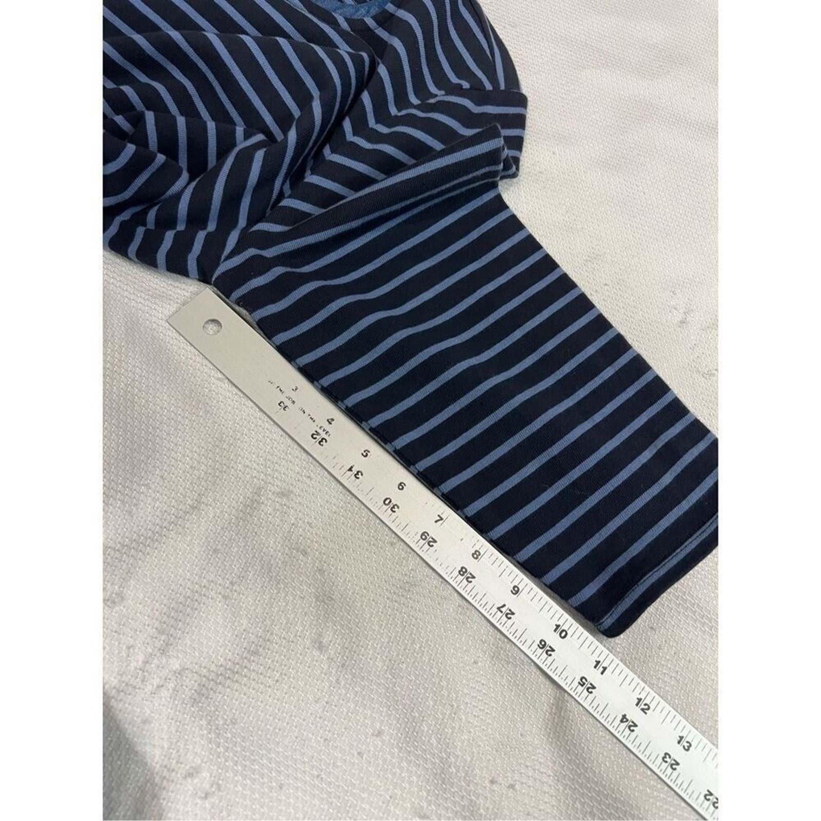 J. Jill Blue Striped Half Sleeve Shift Dress with Chambray Shirt Tail‎ MP Womens