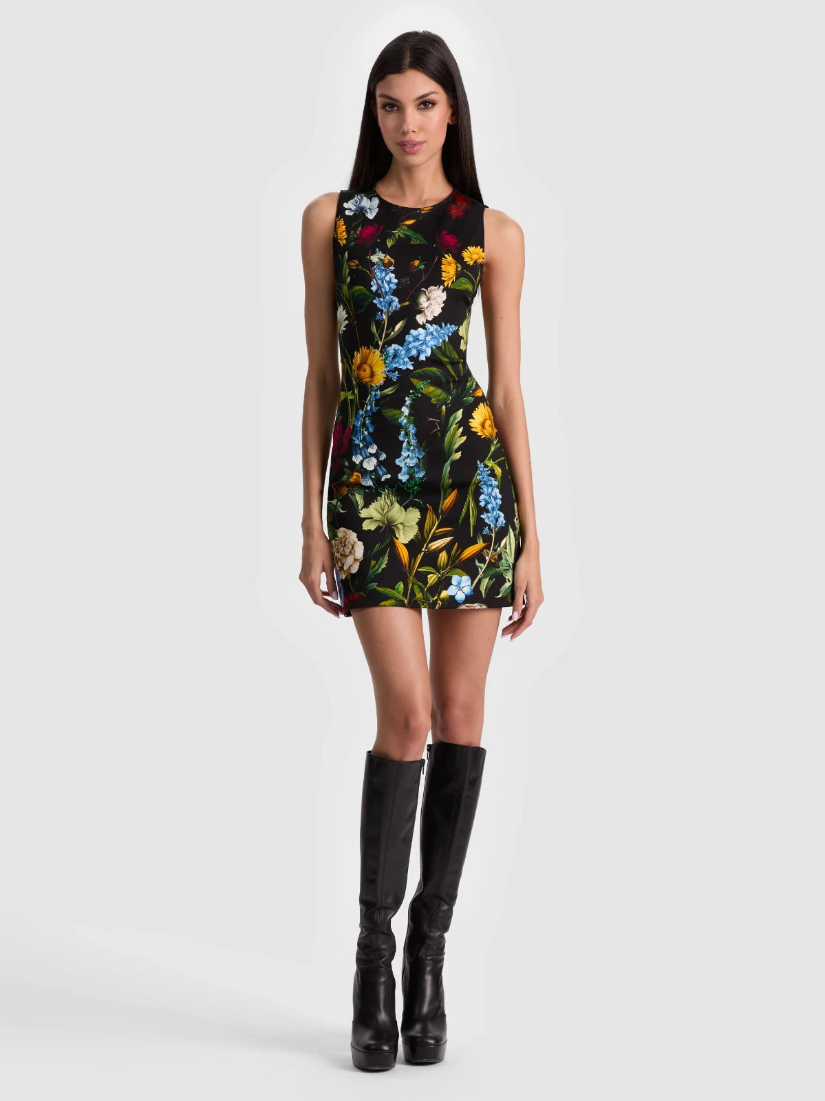 ALICE & OLIVIA (2) WYNELL FLORAL BODY CON SOCIAL HOUR MINI DRESS NWT MSRP$295